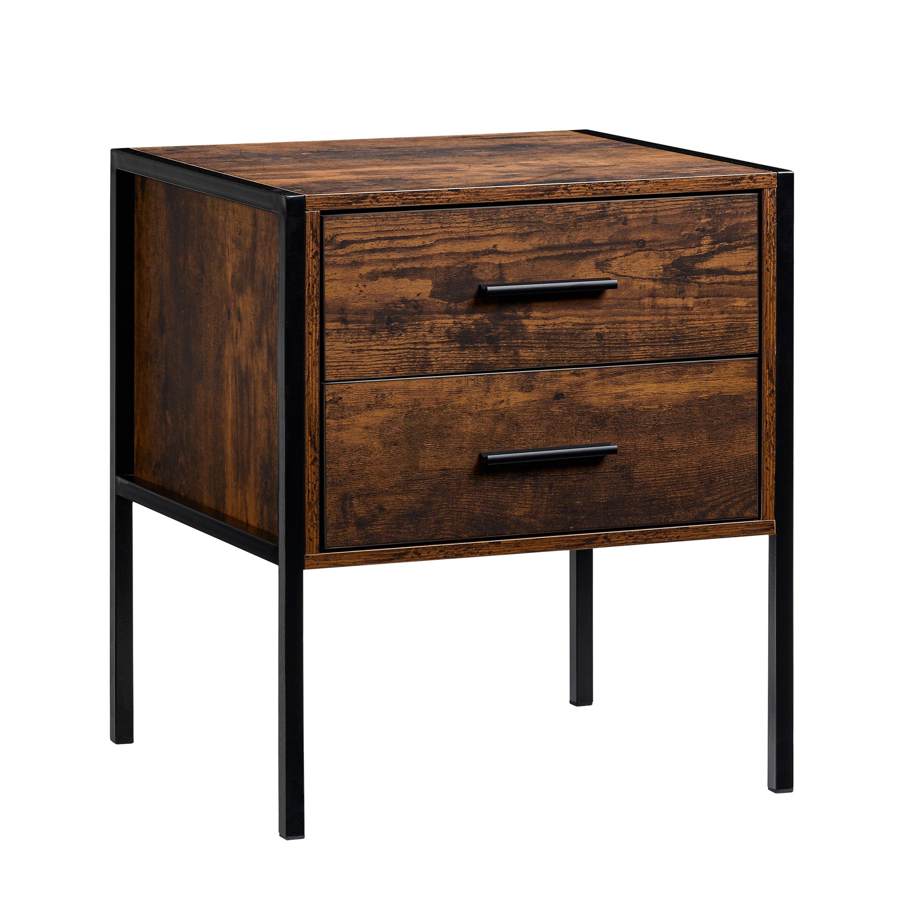 Dark Wood - Lassic - Vida Designs Brooklyn 2 Drawer Bedside Cabinet - 8