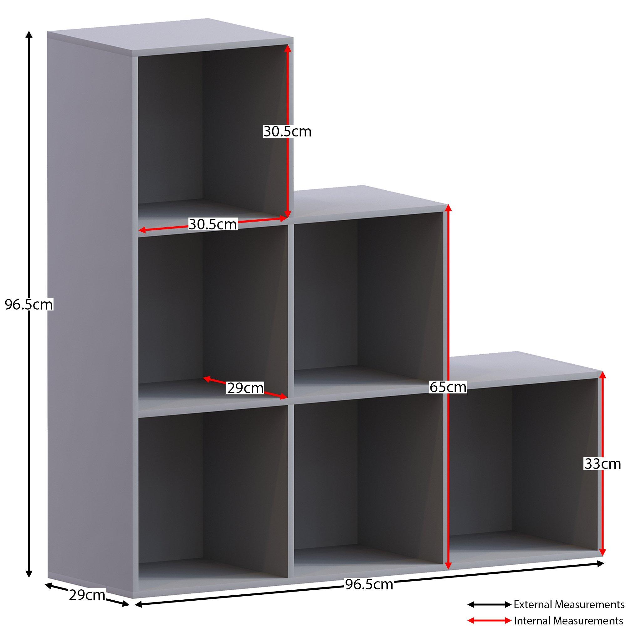 Grey - Lassic - Vida Designs Durham 6 Cube Staircase Storage Unit - 2