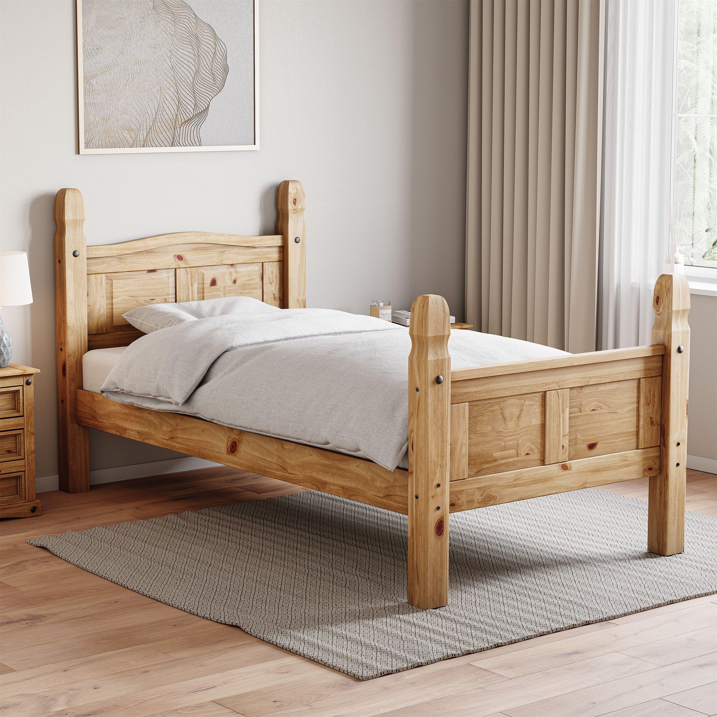 Pine - Lassic - Vida Designs Corona Single Bed High Foot End - 1