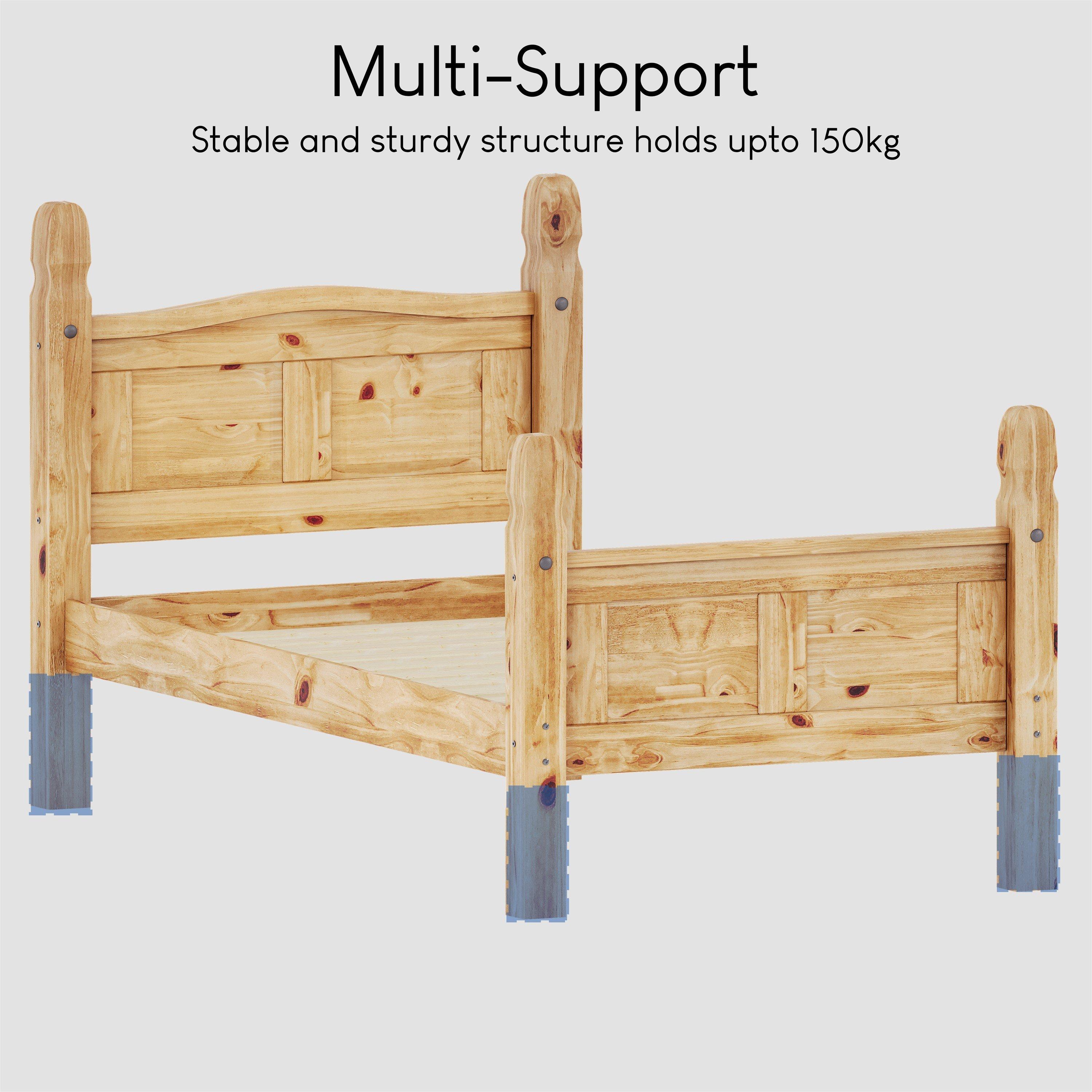 Pine - Lassic - Vida Designs Corona Single Bed High Foot End - 6