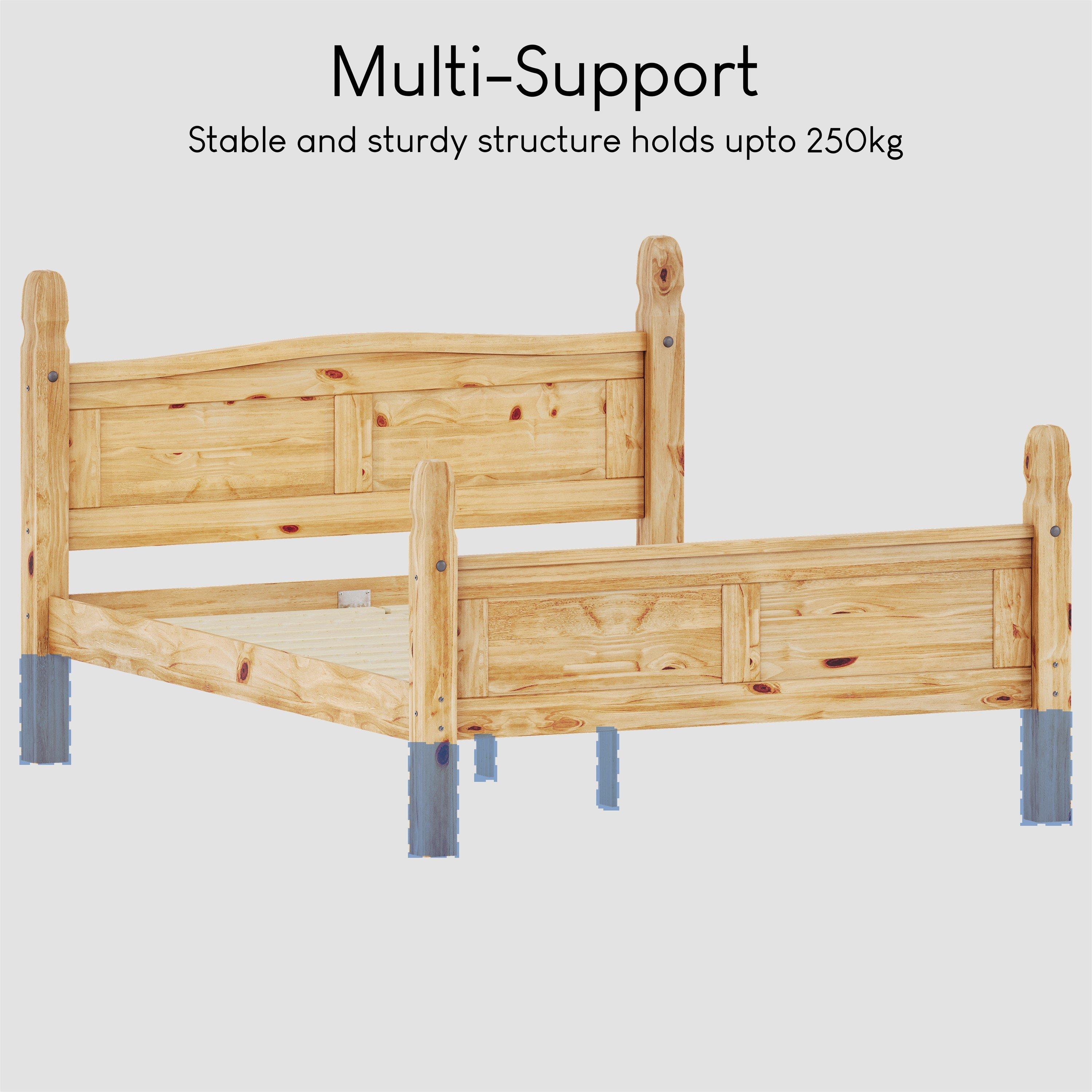 Pine - Lassic - Vida Designs Corona King Size Bed High Foot End - 6