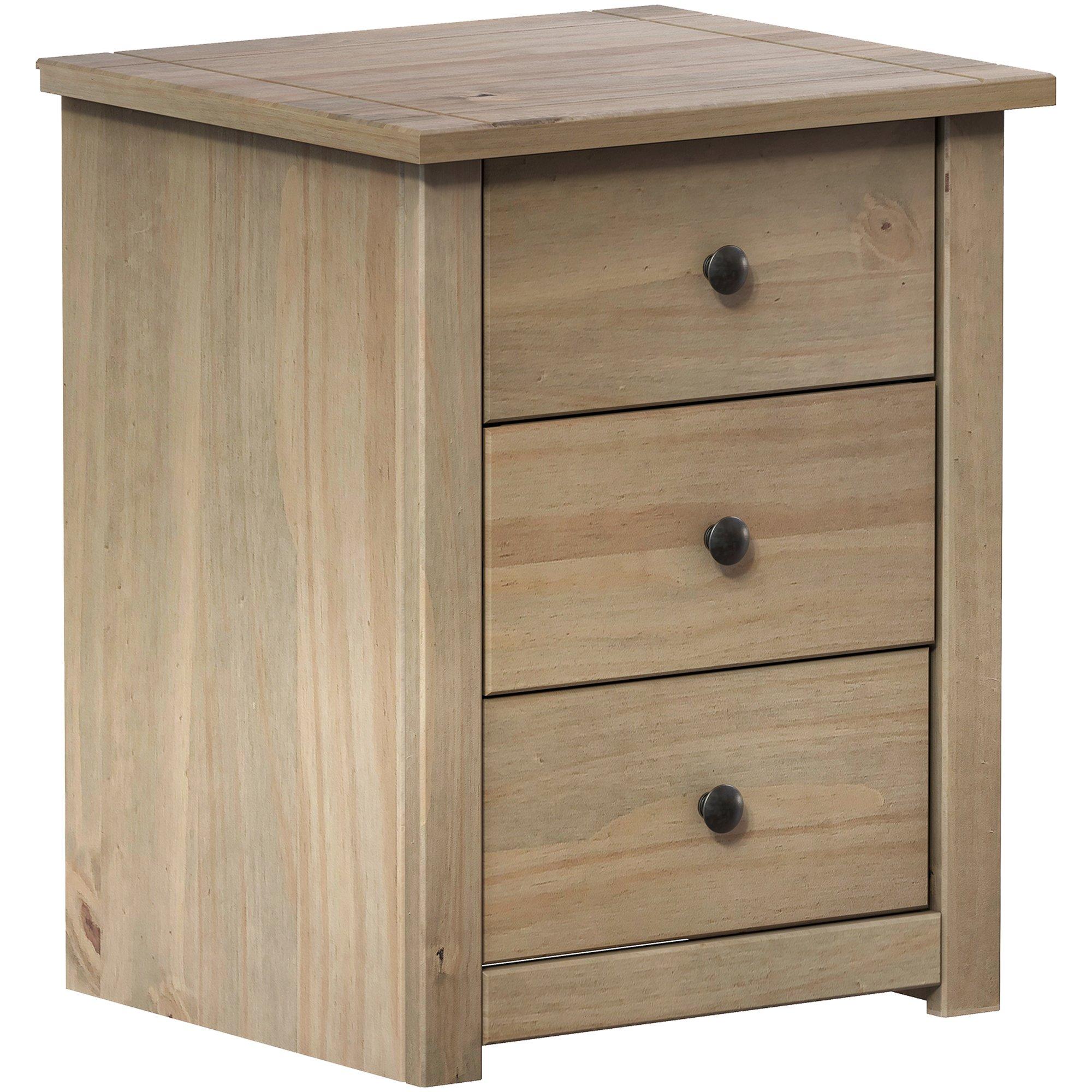 Pine - Lassic - Vida Designs Panama 3 Drawer Bedside Chest - 7