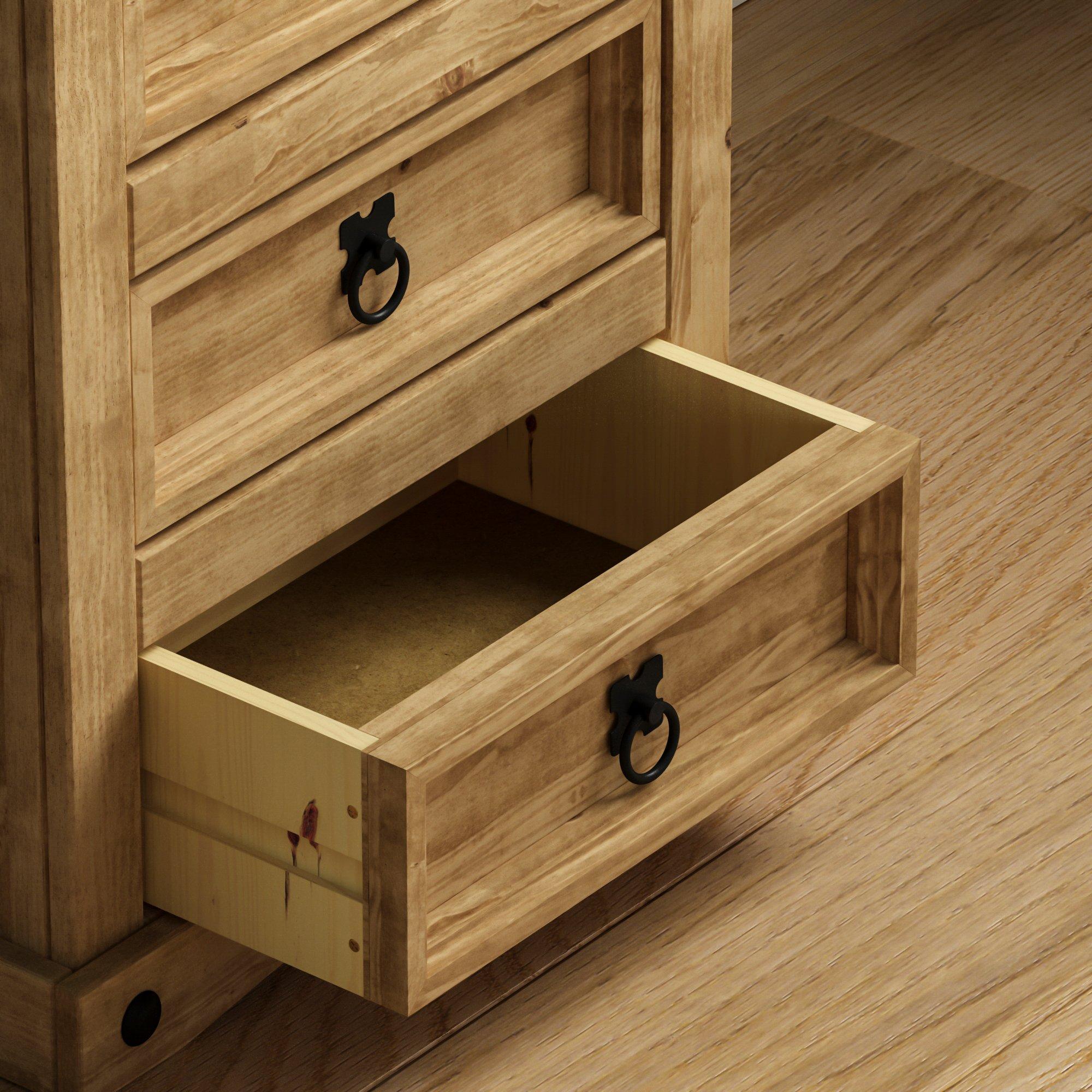 Pine - Lassic - Vida Designs Corona 3 Drawer Bedside Chest - 6