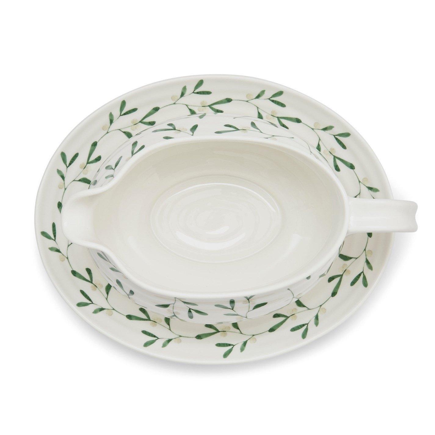 White - Portmeirion - Sophie Conran Mistletoe Sauce Boat & Stand - 5