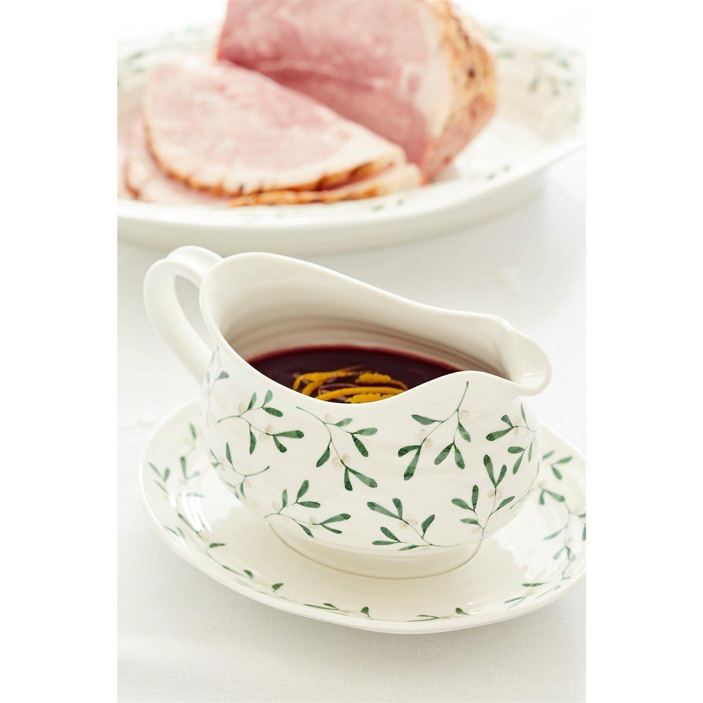 White - Portmeirion - Sophie Conran Mistletoe Sauce Boat & Stand - 7
