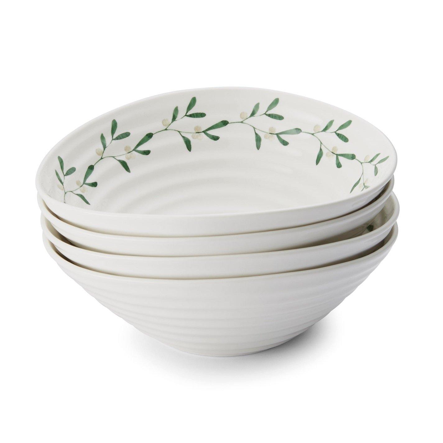 Portmeirion  Sophie Conran Mistletoe Set Of 4 Bowls - White