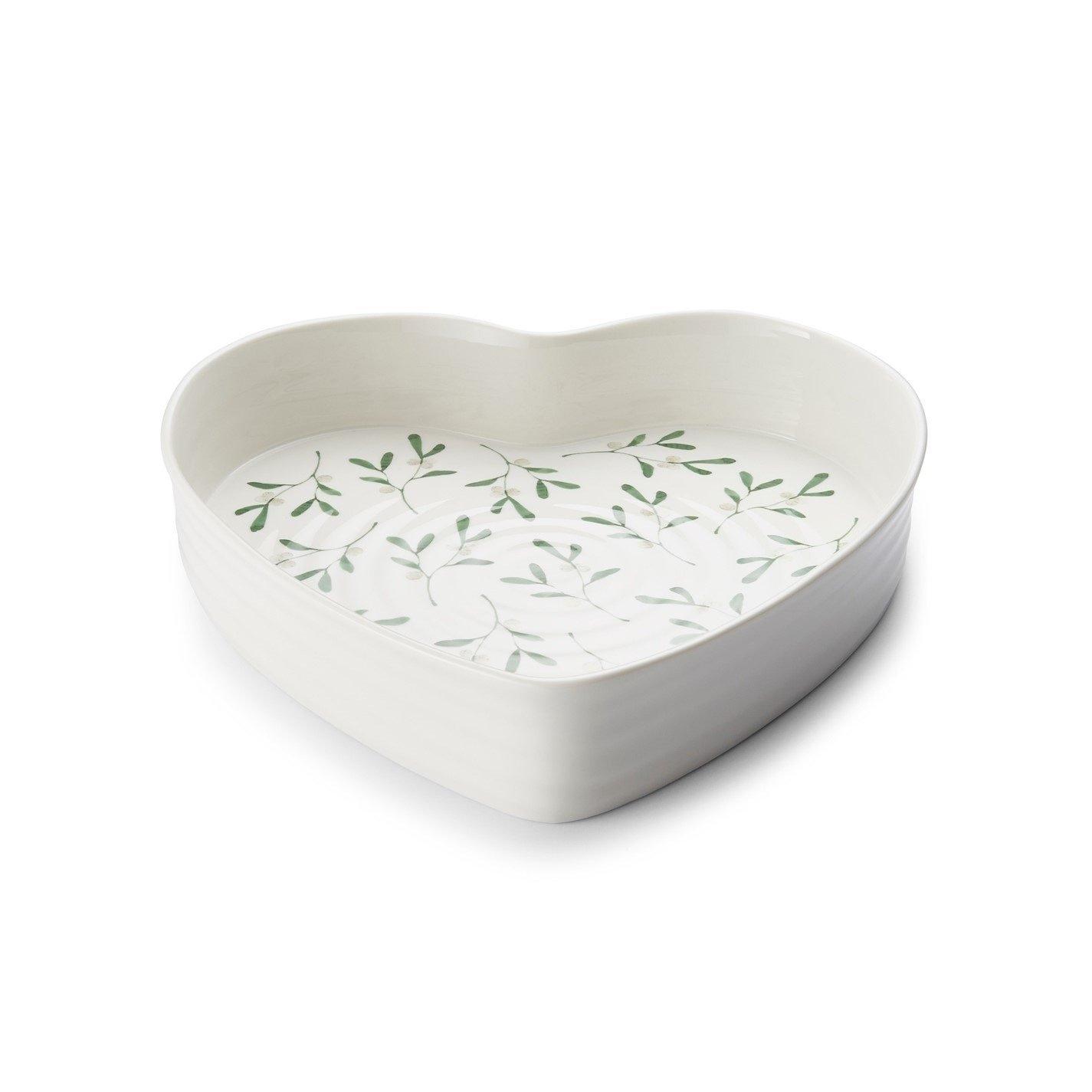 Portmeirion  Sophie Conran Mistletoe Heart Baking Dish - White