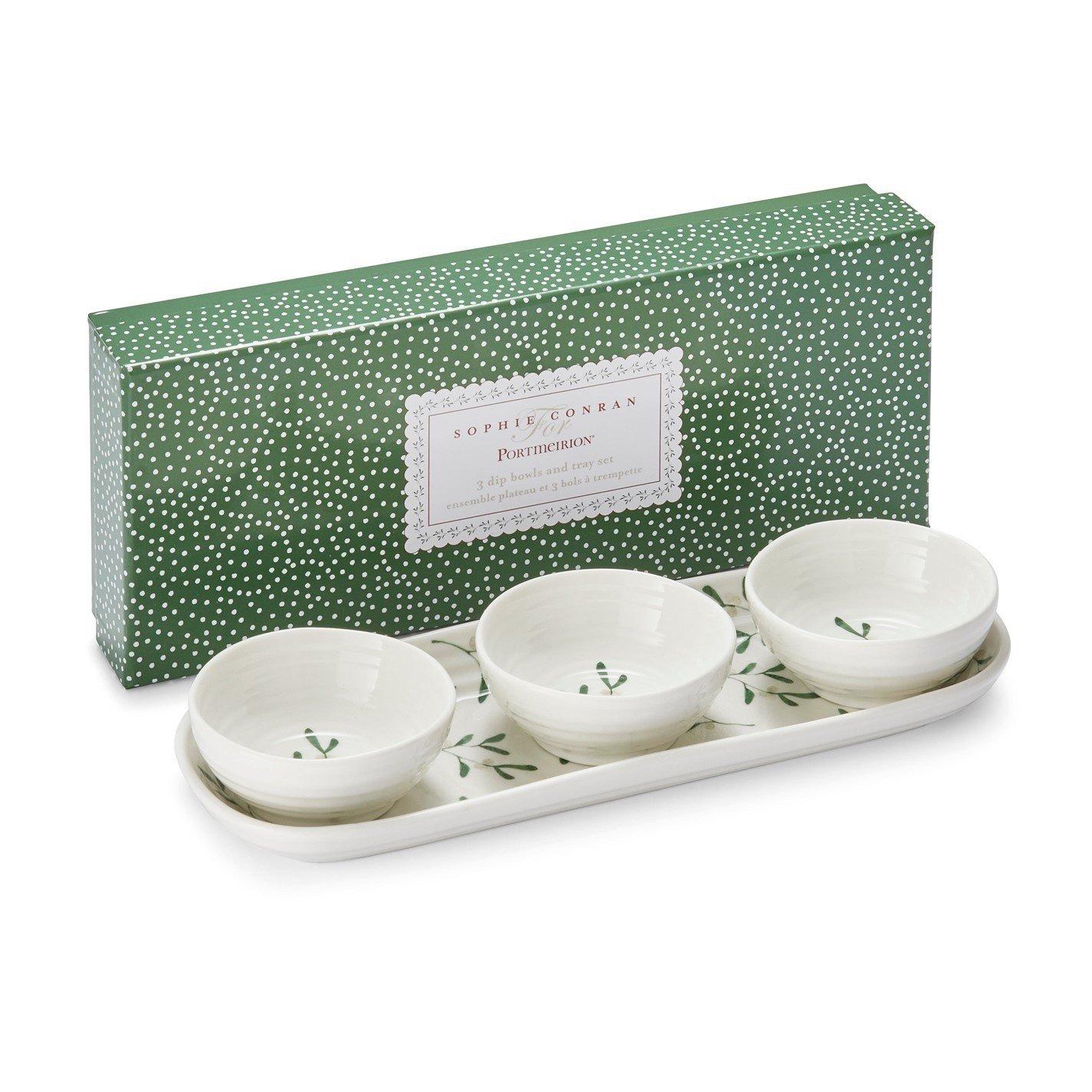Portmeirion Sophie Conran Mistletoe 3 Bowl & Tray Set