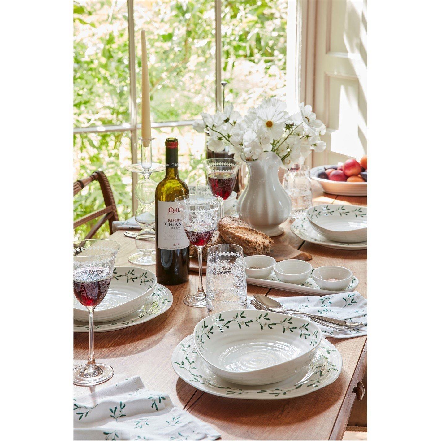 White - Portmeirion - Sophie Conran Mistletoe set of 4 Pasta Bowls - 6
