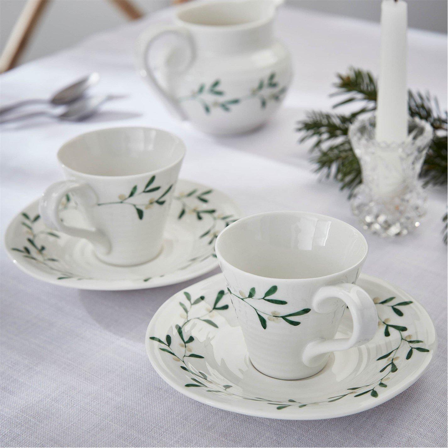 Portmeirion  Sophie Conran Mistletoe Espresso Cups Set - White
