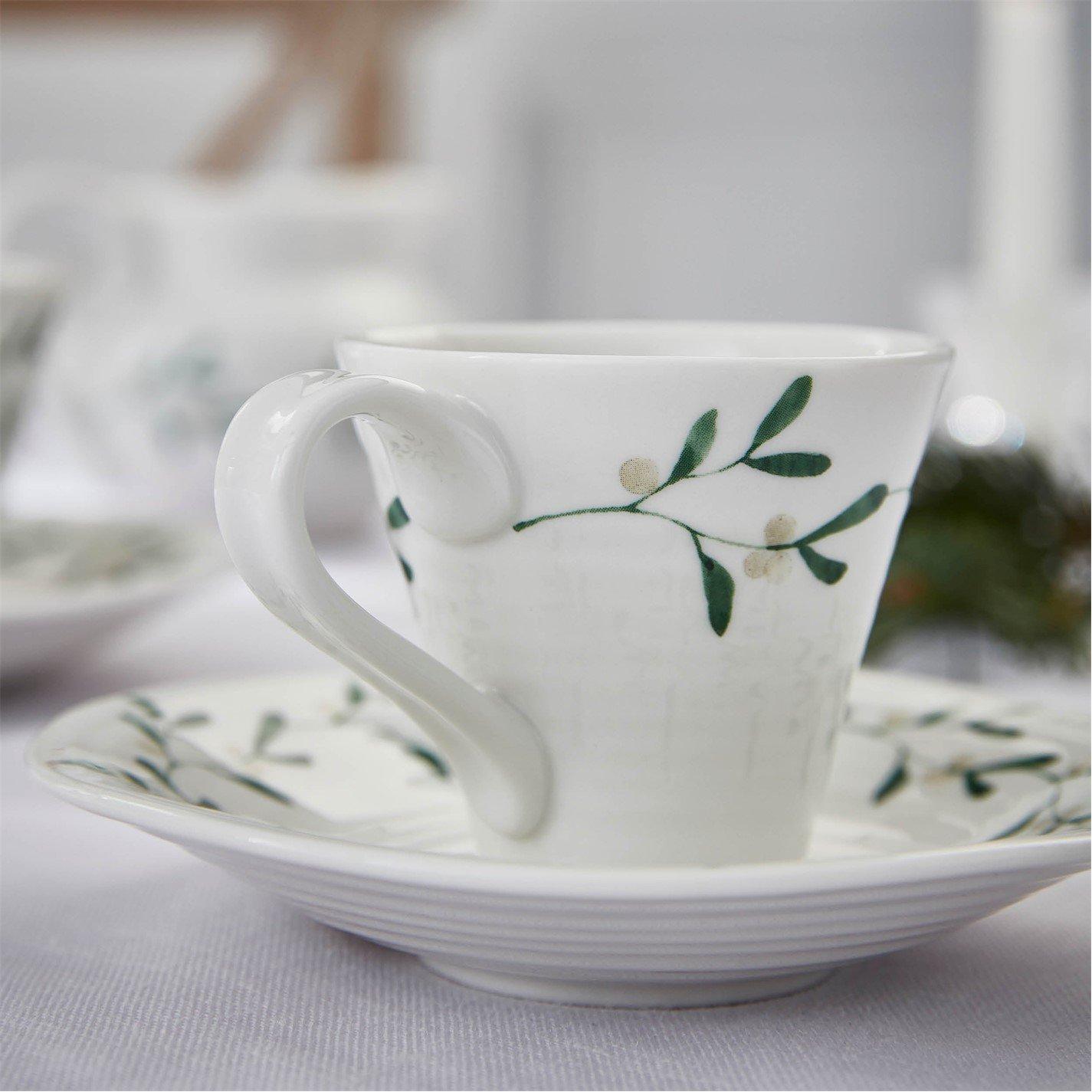 White - Portmeirion - Sophie Conran Mistletoe Espresso Cups Set - 8
