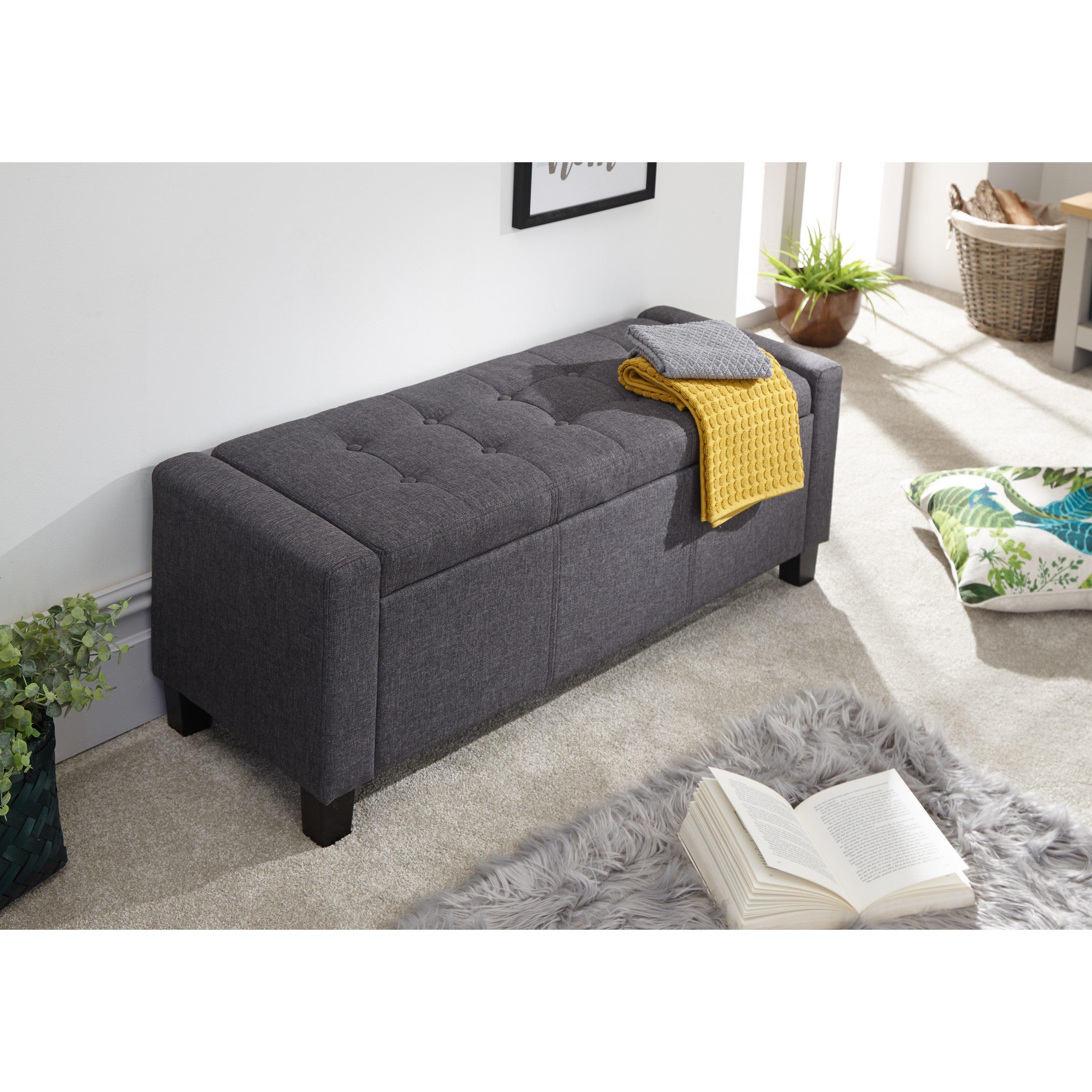 Verona Ottoman Bench Grey Pu