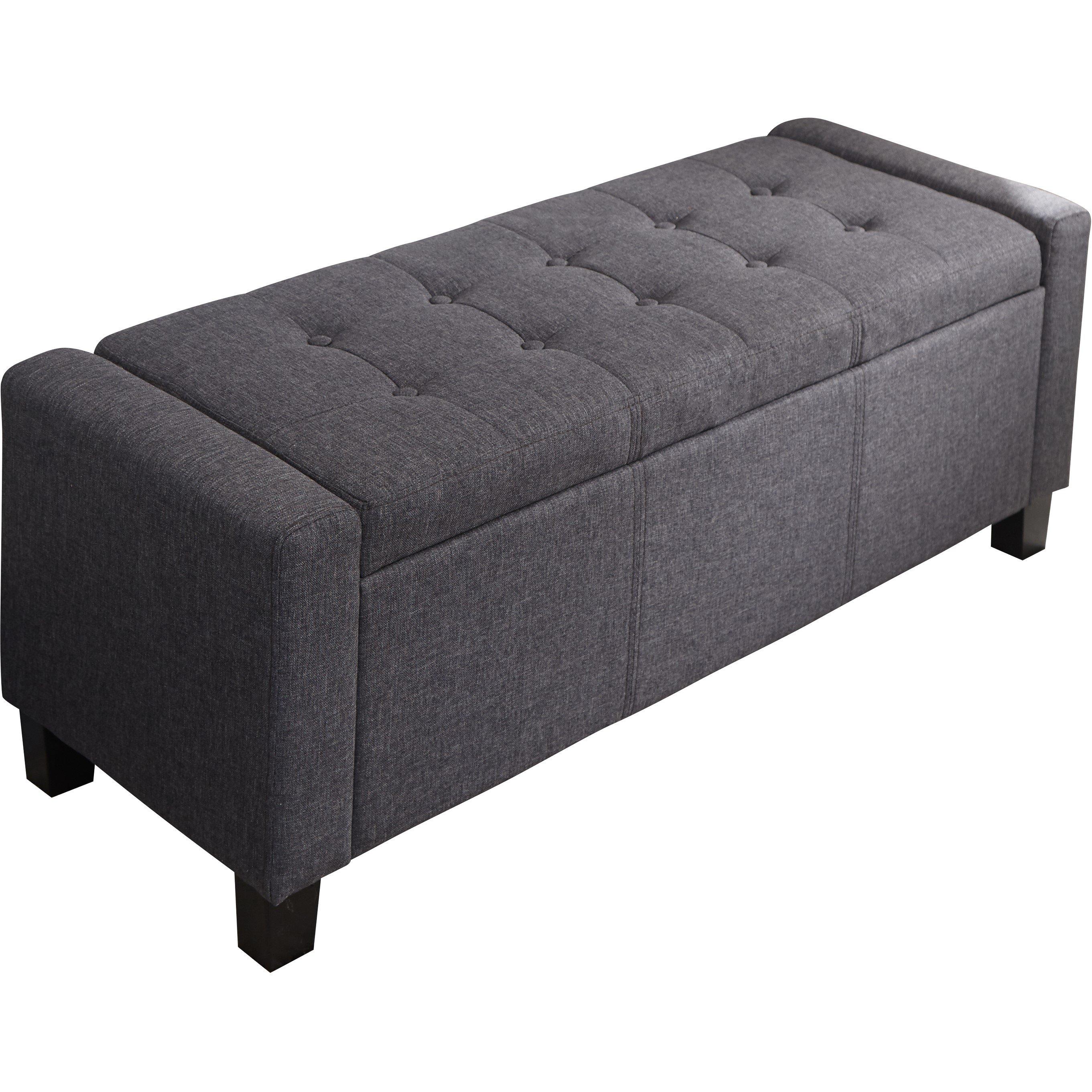 Charcoal Grey - GFW - Verona Ottoman Bench - 2