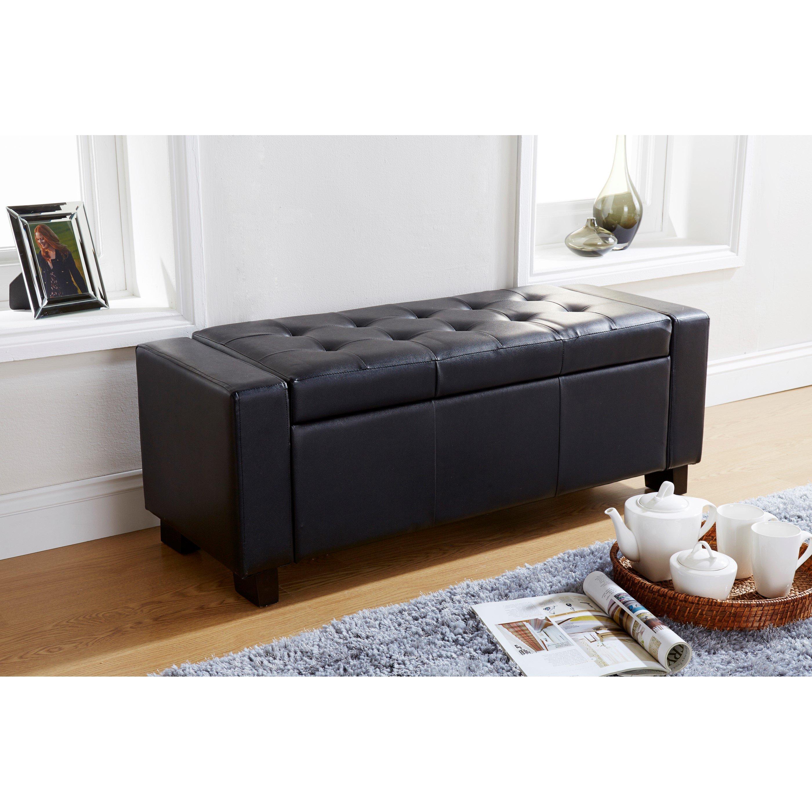 Verona Ottoman Bench Grey Pu