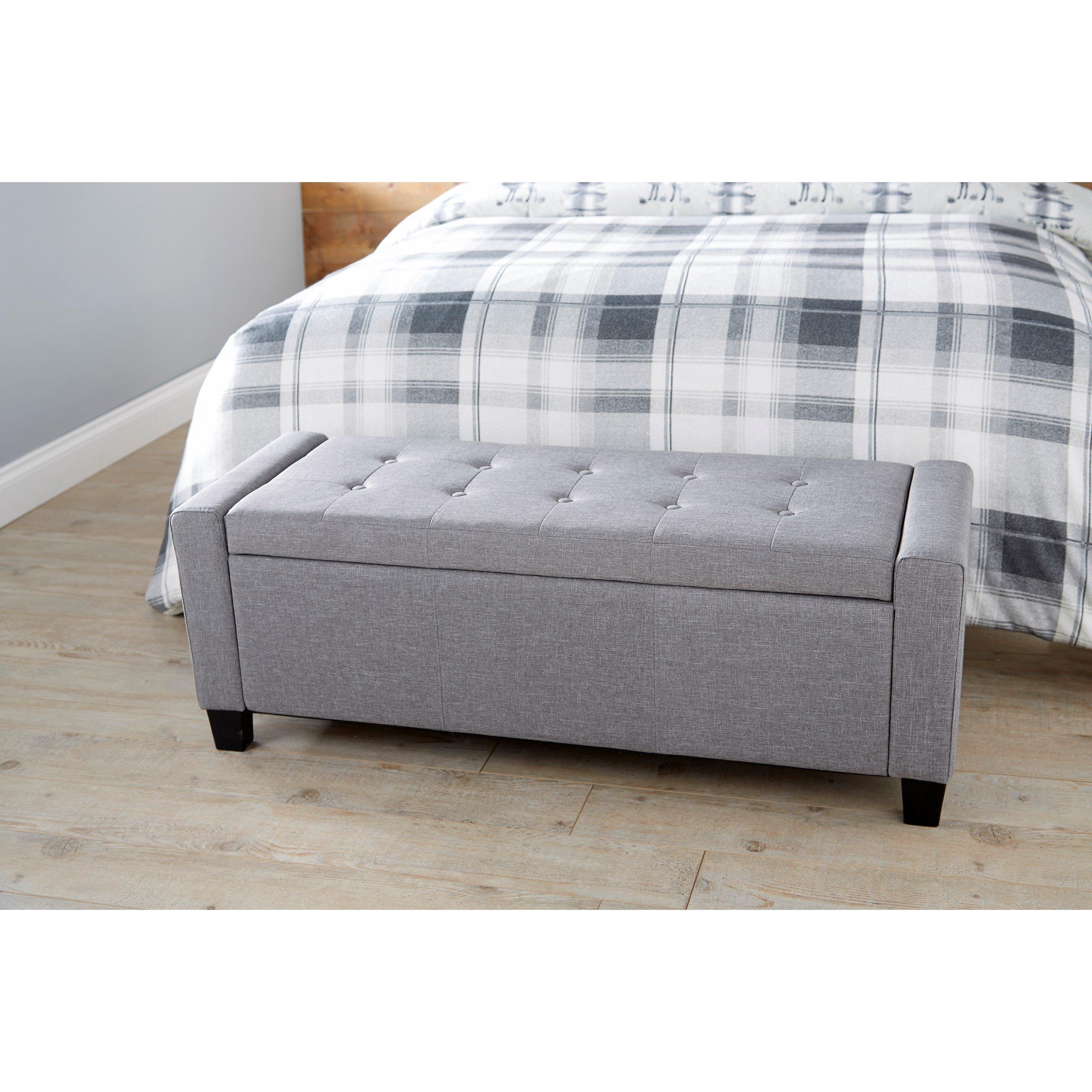 Verona Ottoman Bench Grey Pu