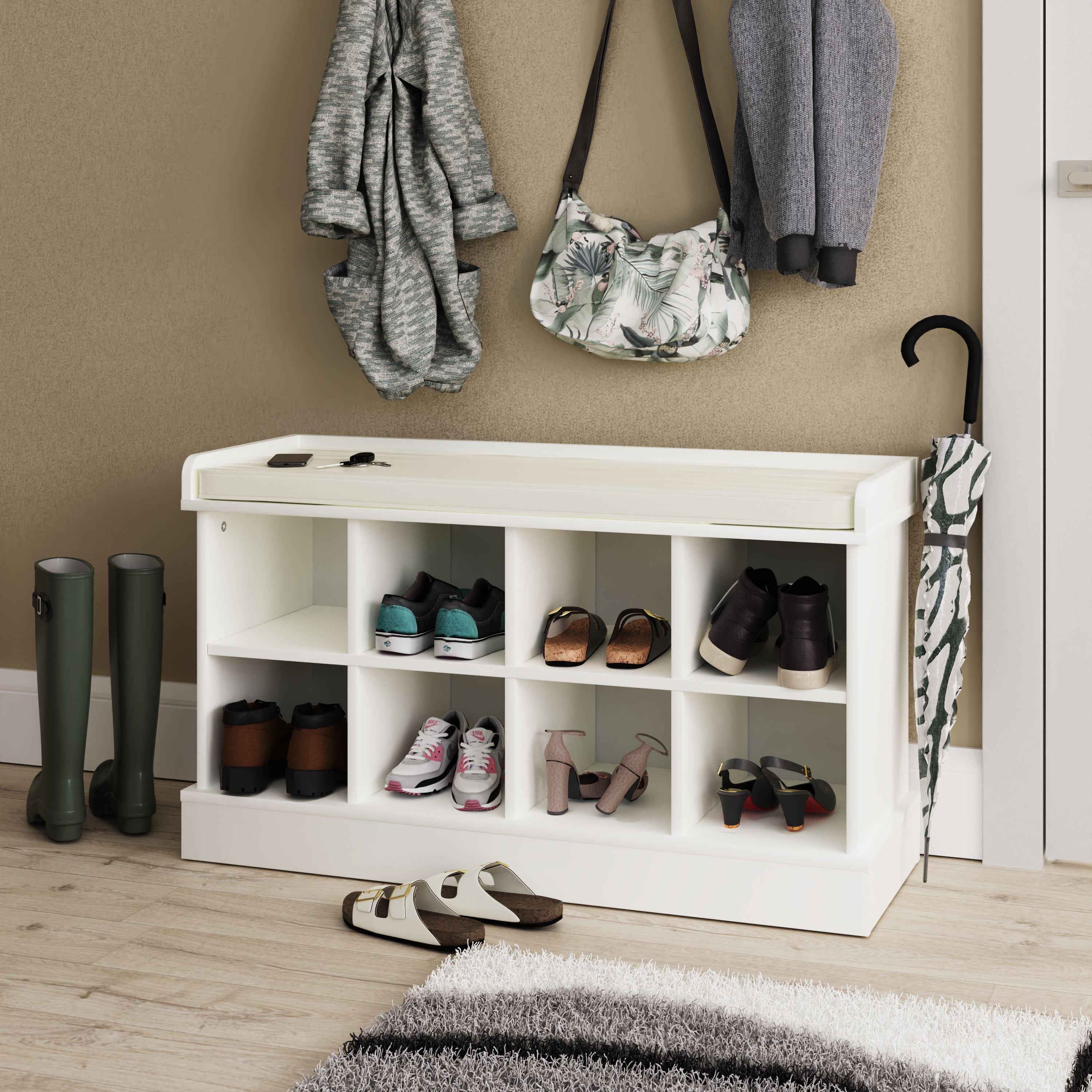 Gfw Kempton 2 Tier White Shoe Bench - Image 10