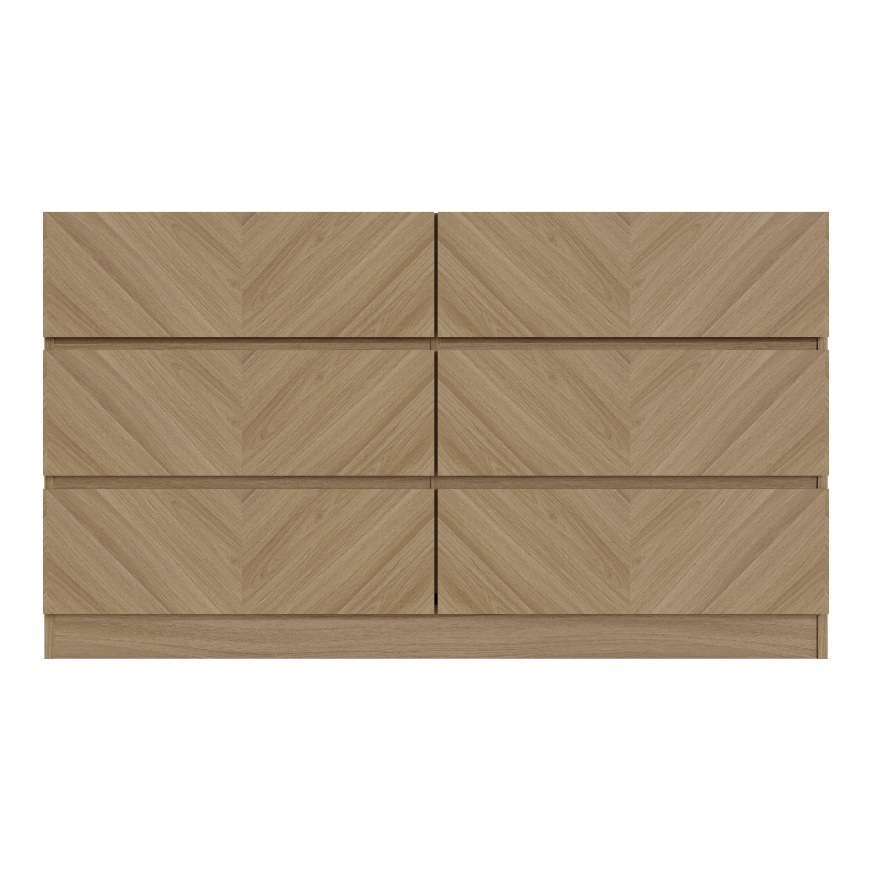 Euro Oak - GFW - GFW Catania 3+3 Drawer Chest - 2