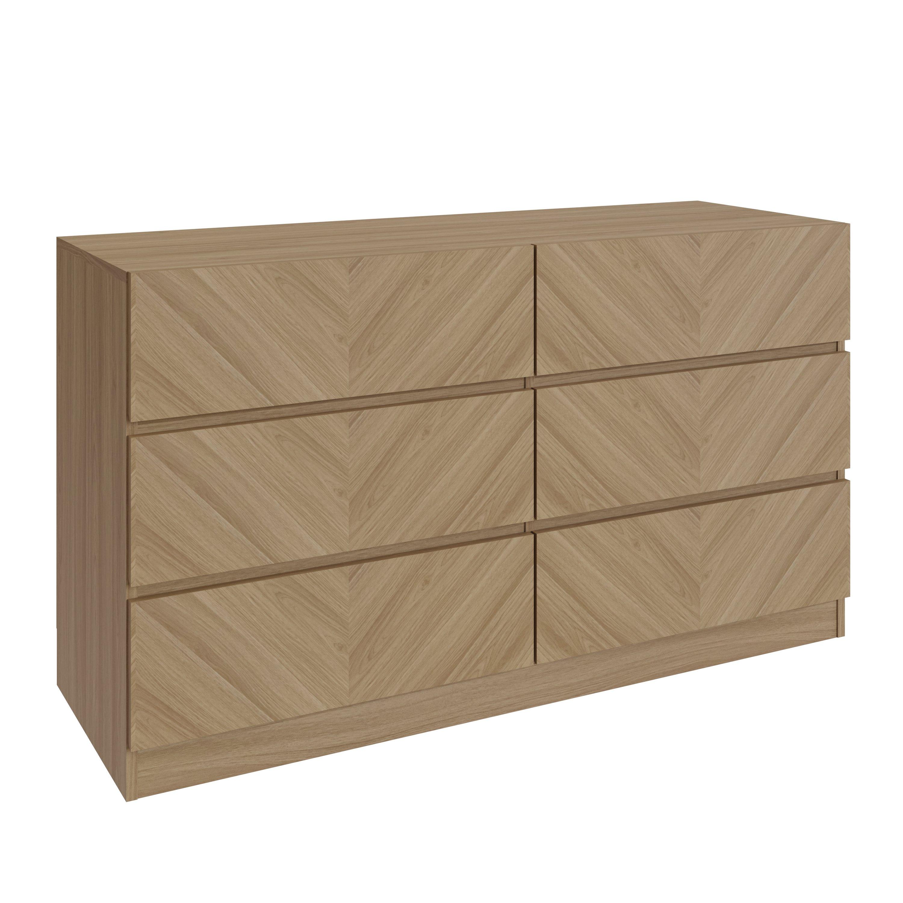 Euro Oak - GFW - GFW Catania 3+3 Drawer Chest - 3
