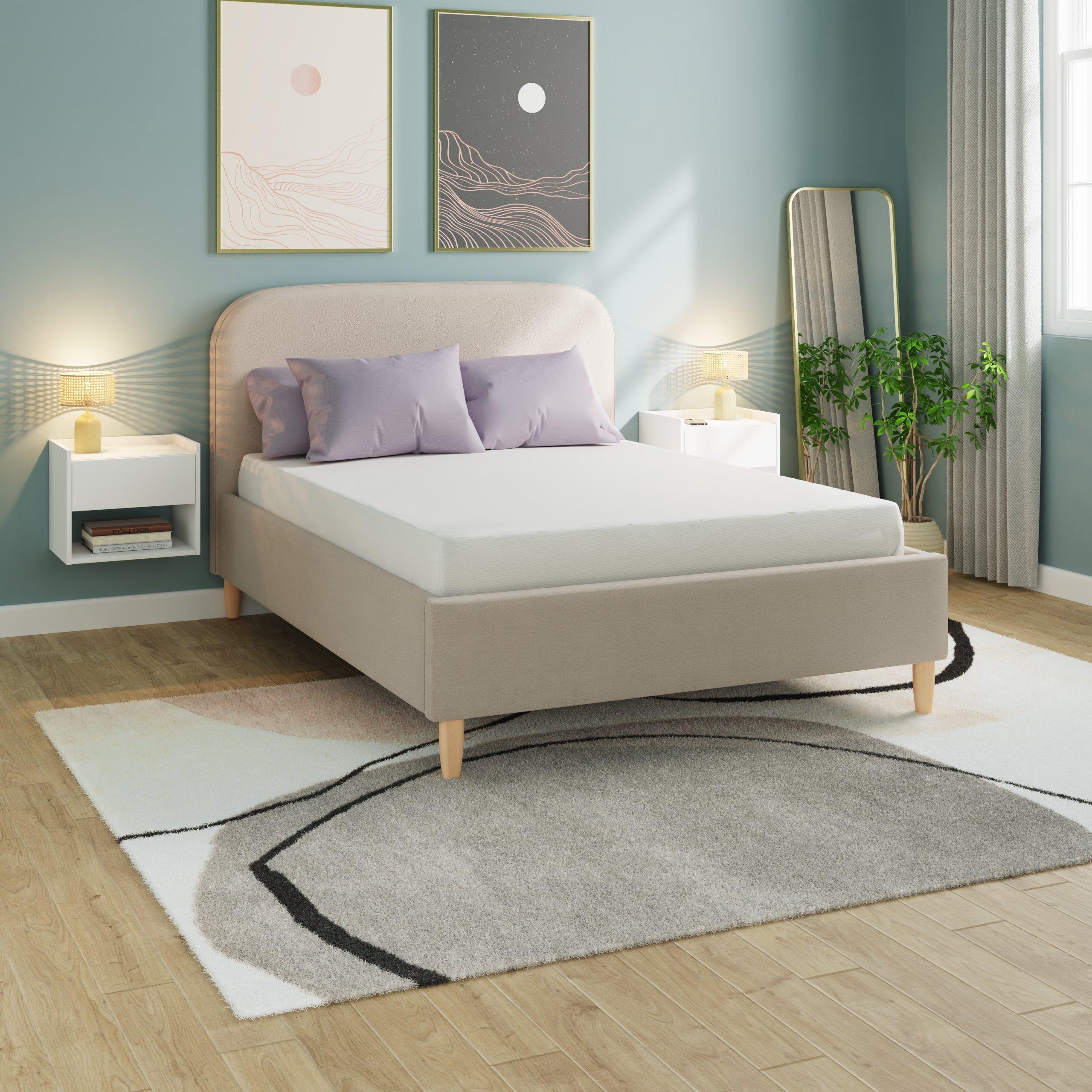Gfw  Florence Boucle Ottoman Storage Bed 135Cm - Natural Stone