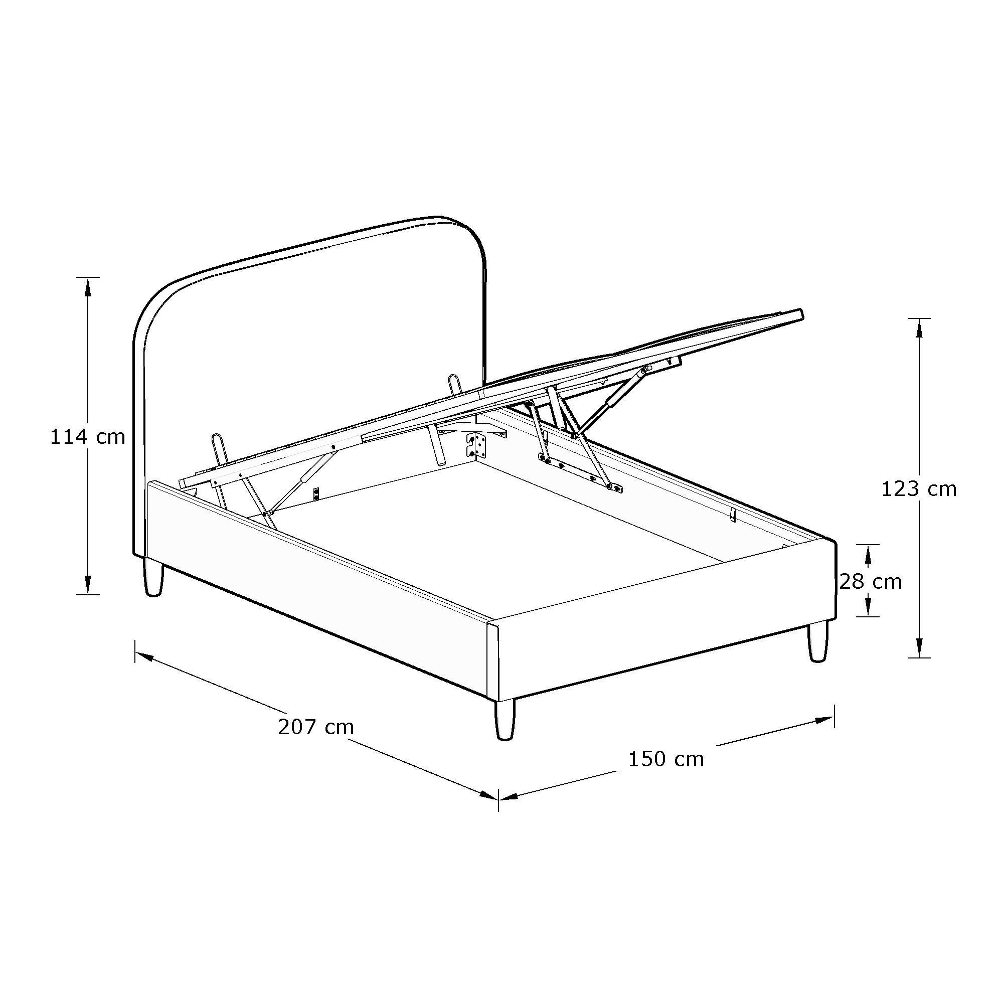 Natural Stone - GFW - GFW Florence Boucle Ottoman Storage Bed 135cm - 9
