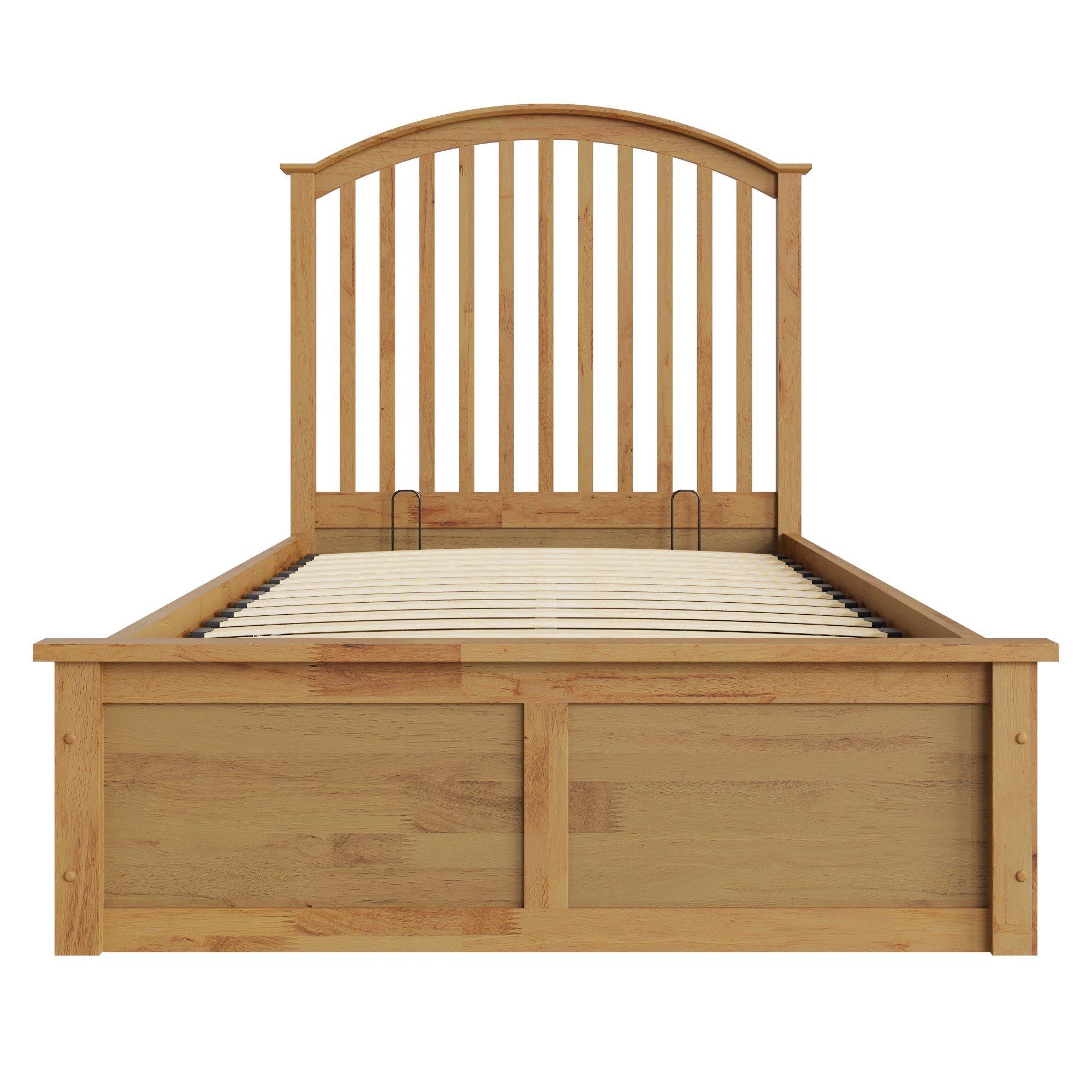 Oak - GFW - Madrid Wooden Ottoman Storage Bed 90cm - 2