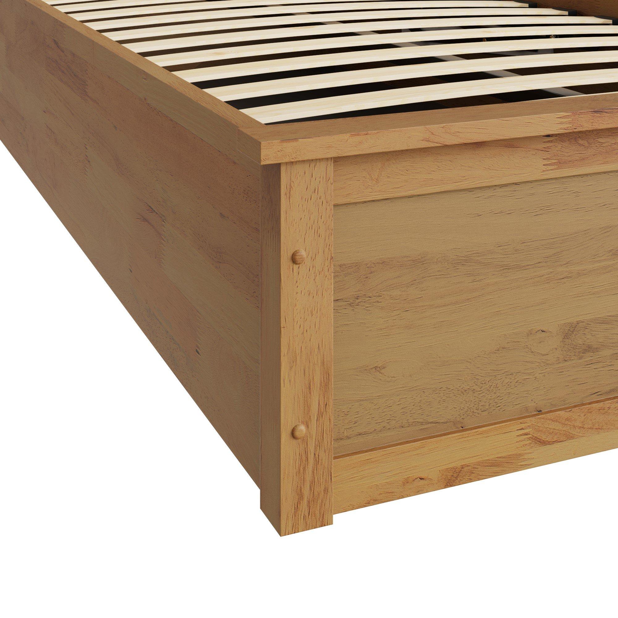 Oak - GFW - Madrid Wooden Ottoman Storage Bed 90cm - 6