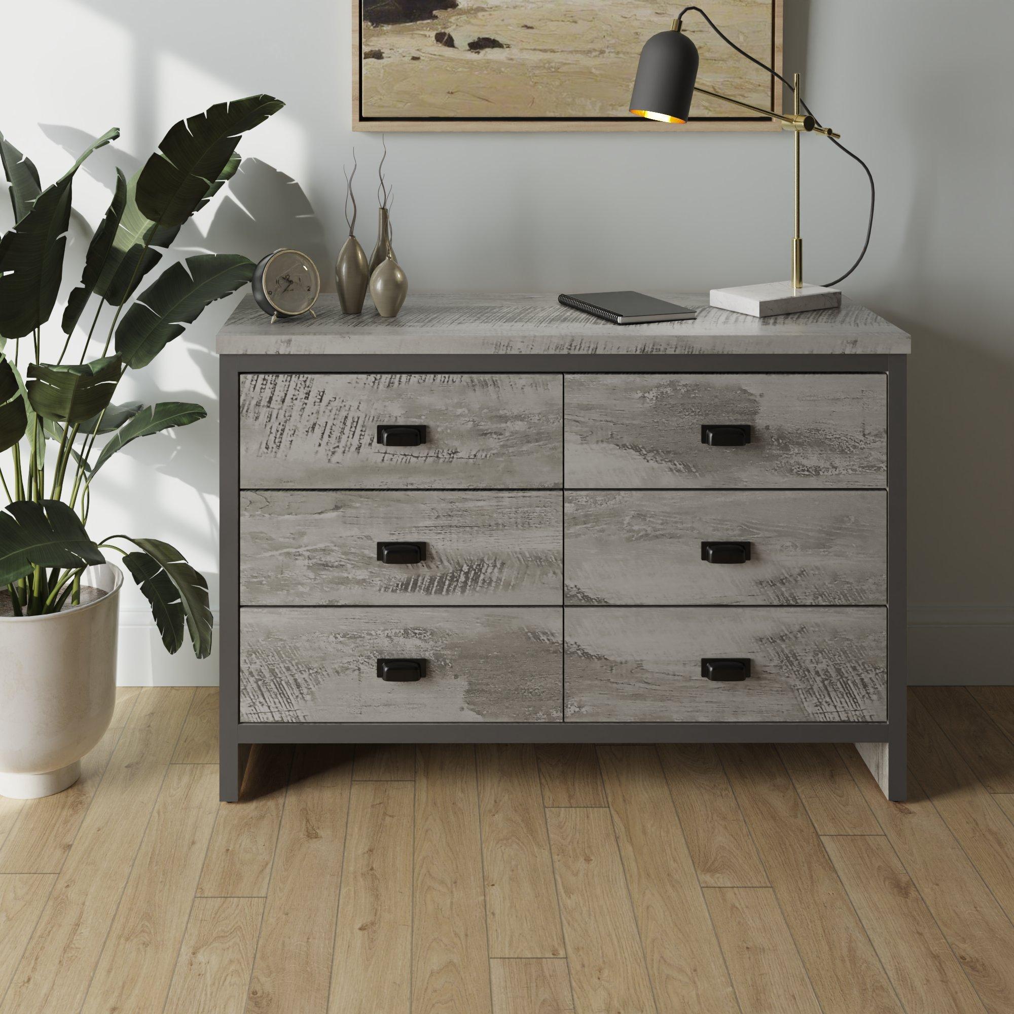 Gfw  Boston 3+3 Drawer Chest - Grey