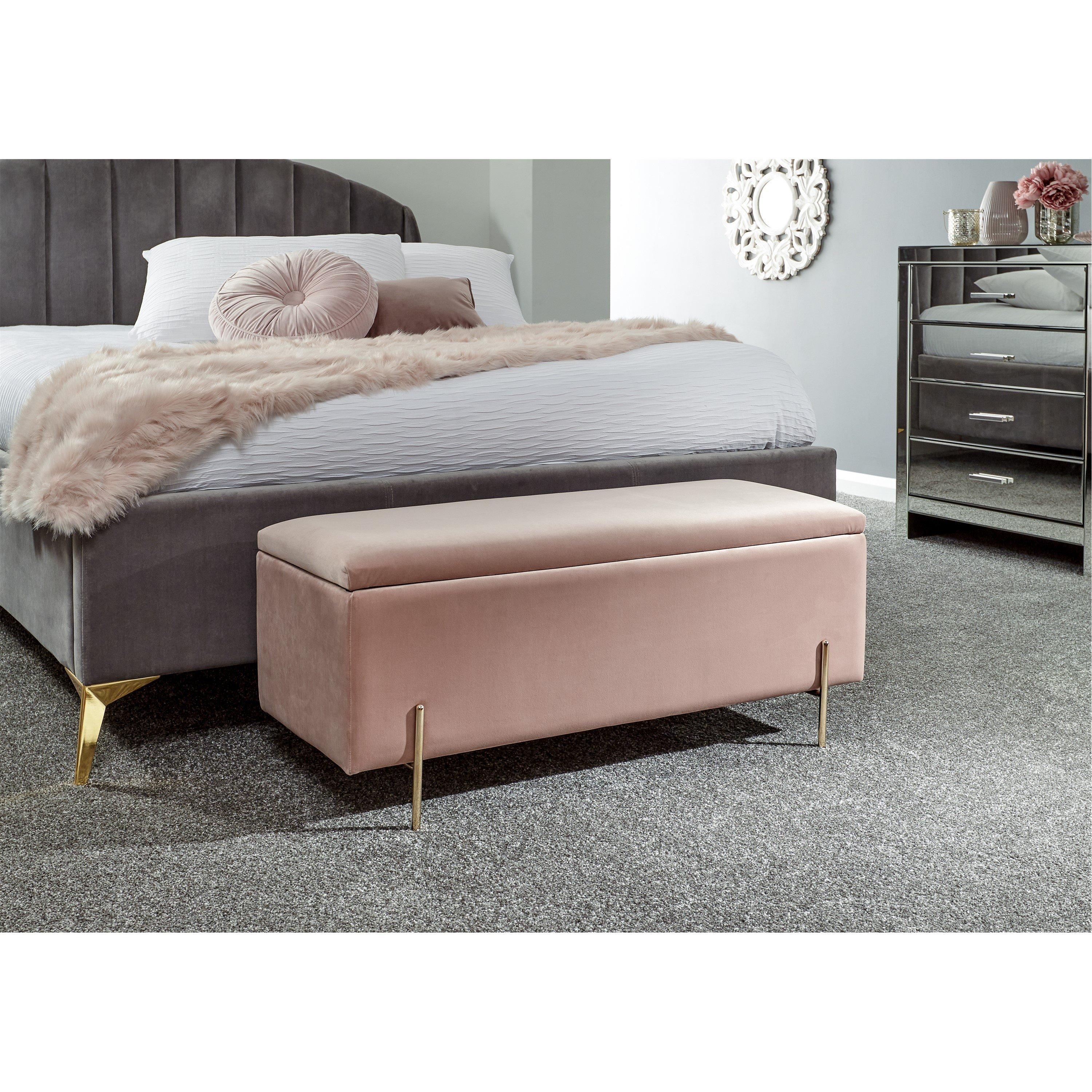 GFW Mystica Blush Pink Ottoman Storage Bench - Image 7