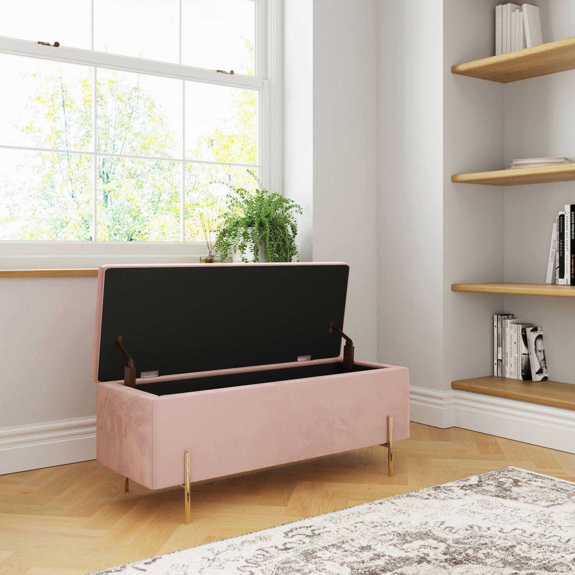 Blush Pink - GFW - GFW Mystica Ottoman Storage Bench - 2