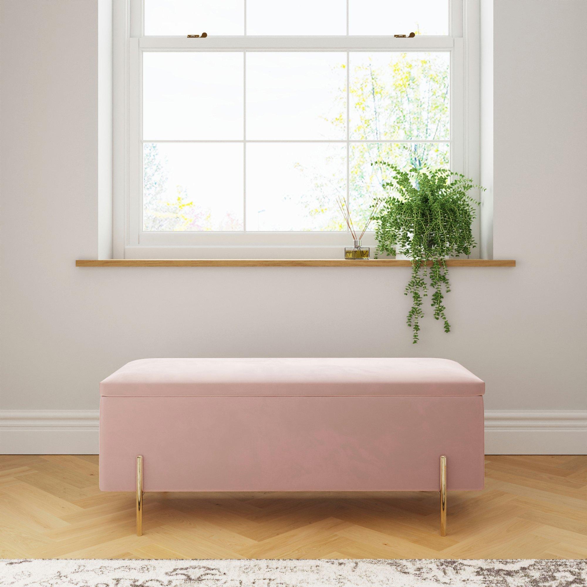 Blush Pink - GFW - GFW Mystica Ottoman Storage Bench - 3