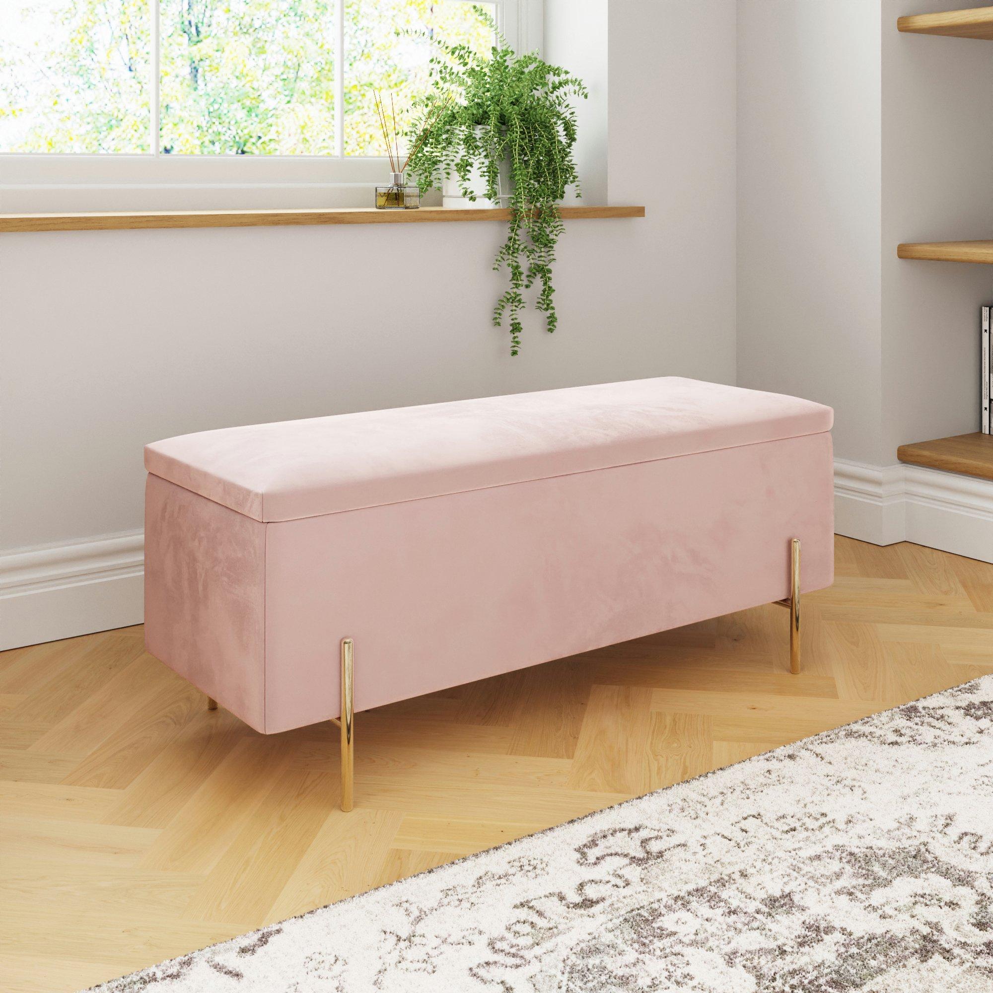 Blush Pink - GFW - GFW Mystica Ottoman Storage Bench - 4