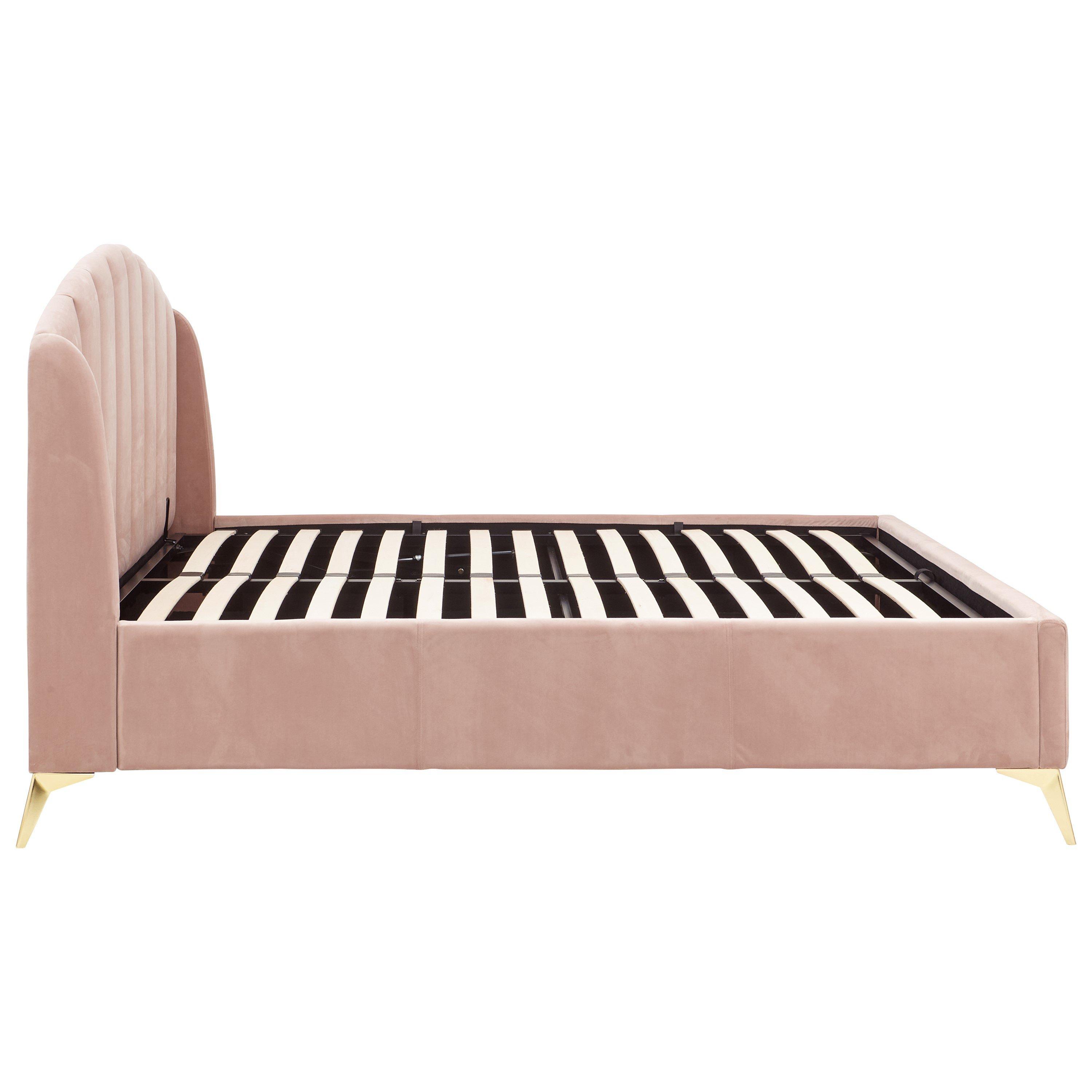Blush Pink - GFW - GFW Pettine End Lift Ottoman Storage Bed 150cm - 6