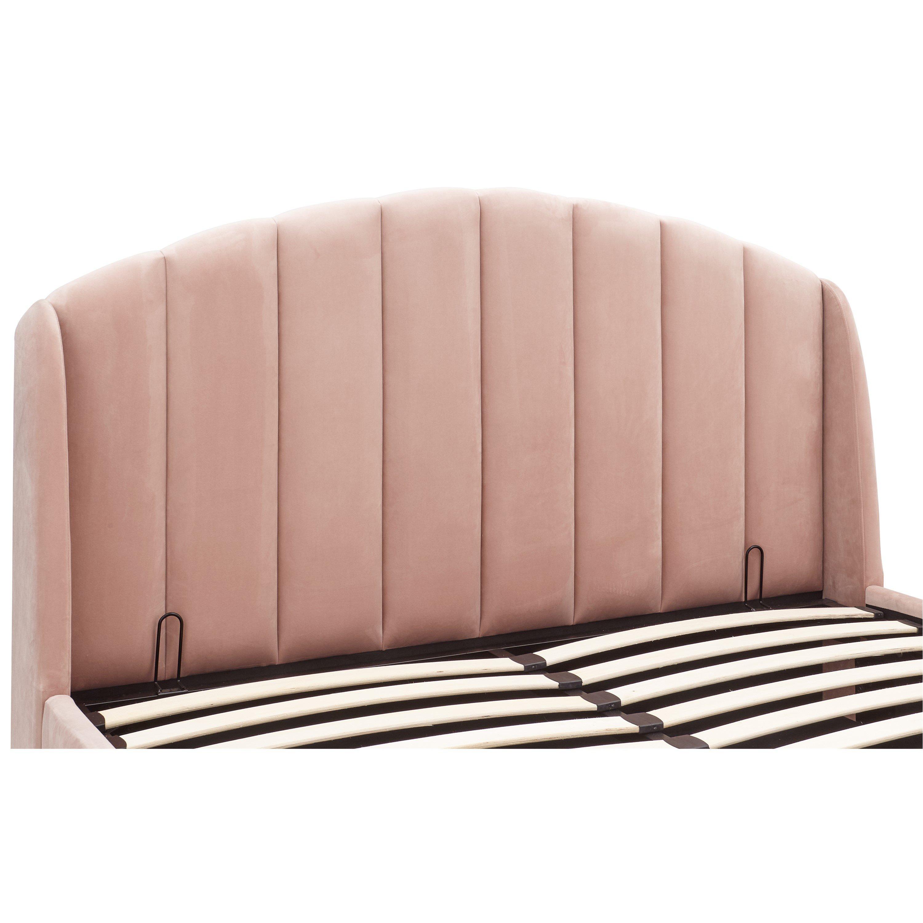 Blush Pink - GFW - GFW Pettine End Lift Ottoman Storage Bed 150cm - 8