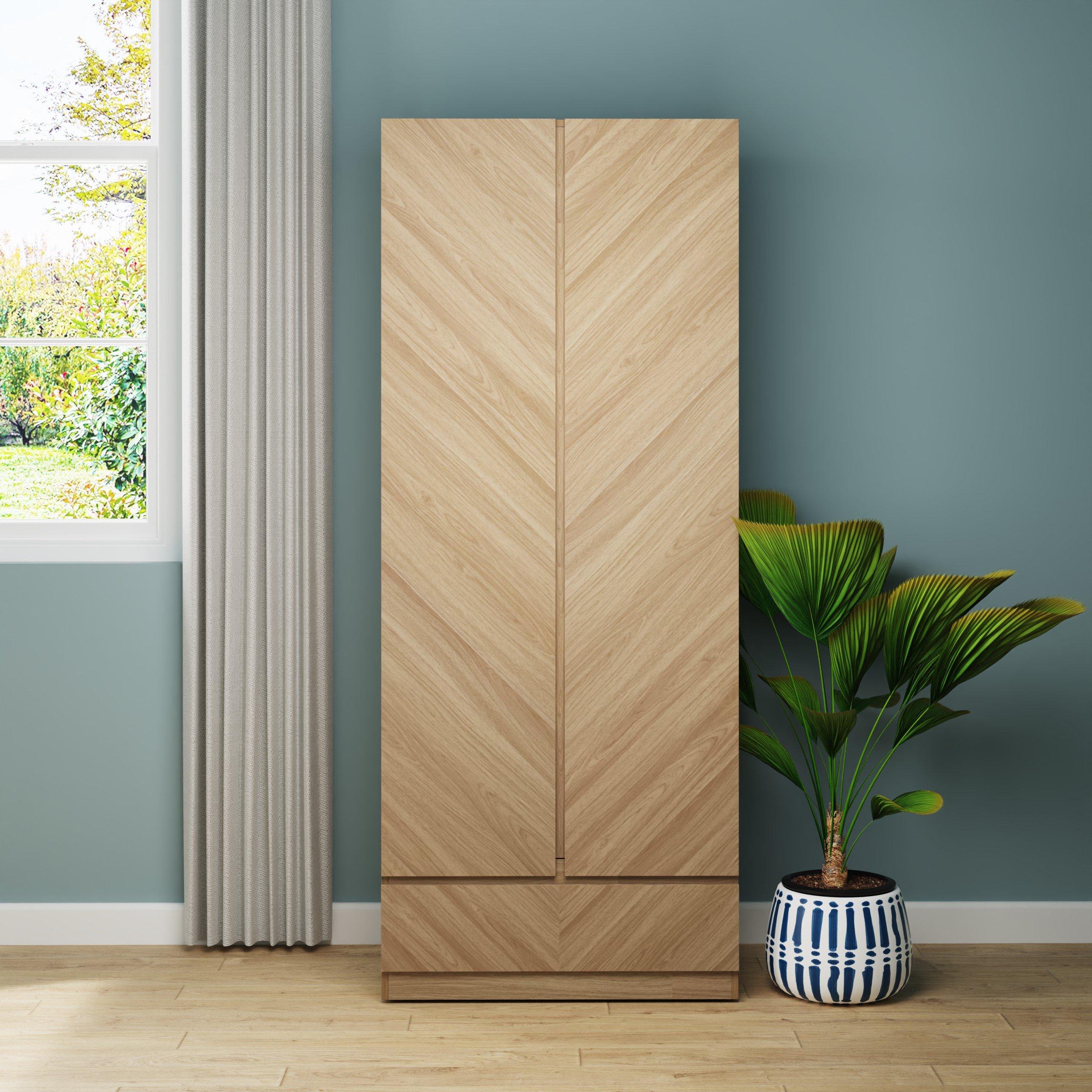 Gfw  Catania 2 Door 1 Drawer Wardrobe - Euro Oak