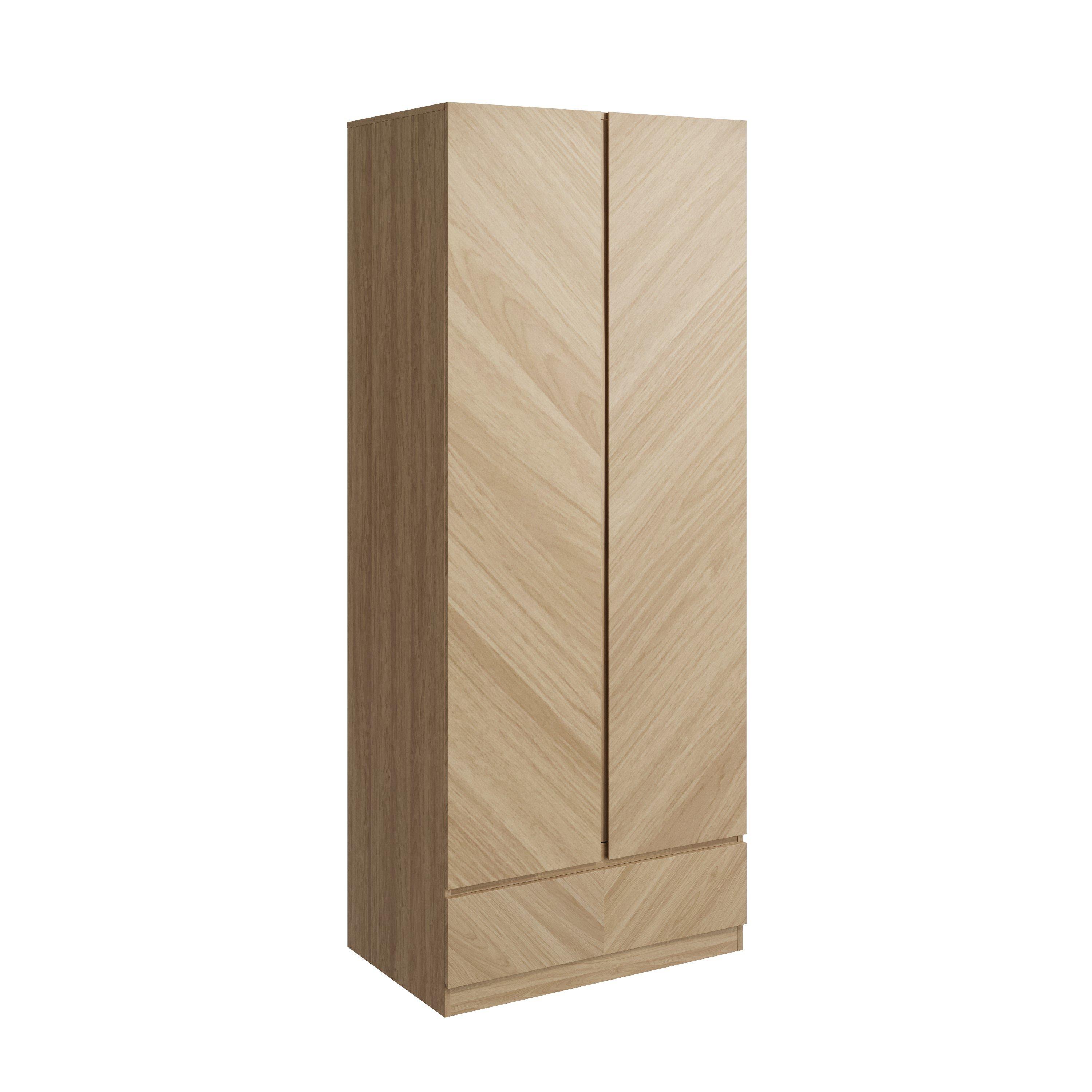Euro Oak - GFW - GFW Catania 2 Door 1 Drawer Wardrobe - 4