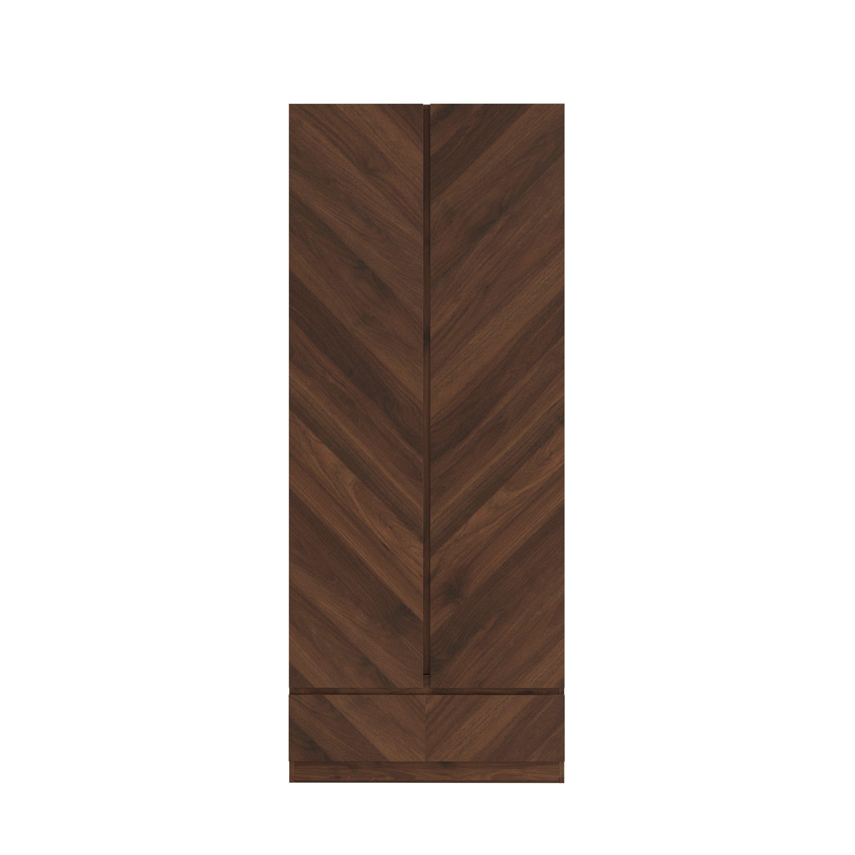 Royal Walnut - GFW - GFW Catania 2 Door 1 Drawer Wardrobe - 2