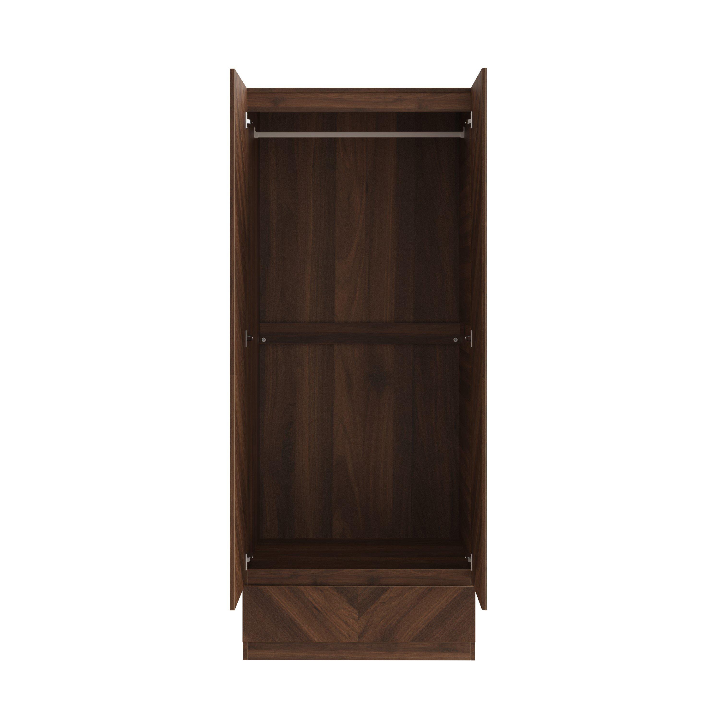 Royal Walnut - GFW - GFW Catania 2 Door 1 Drawer Wardrobe - 3