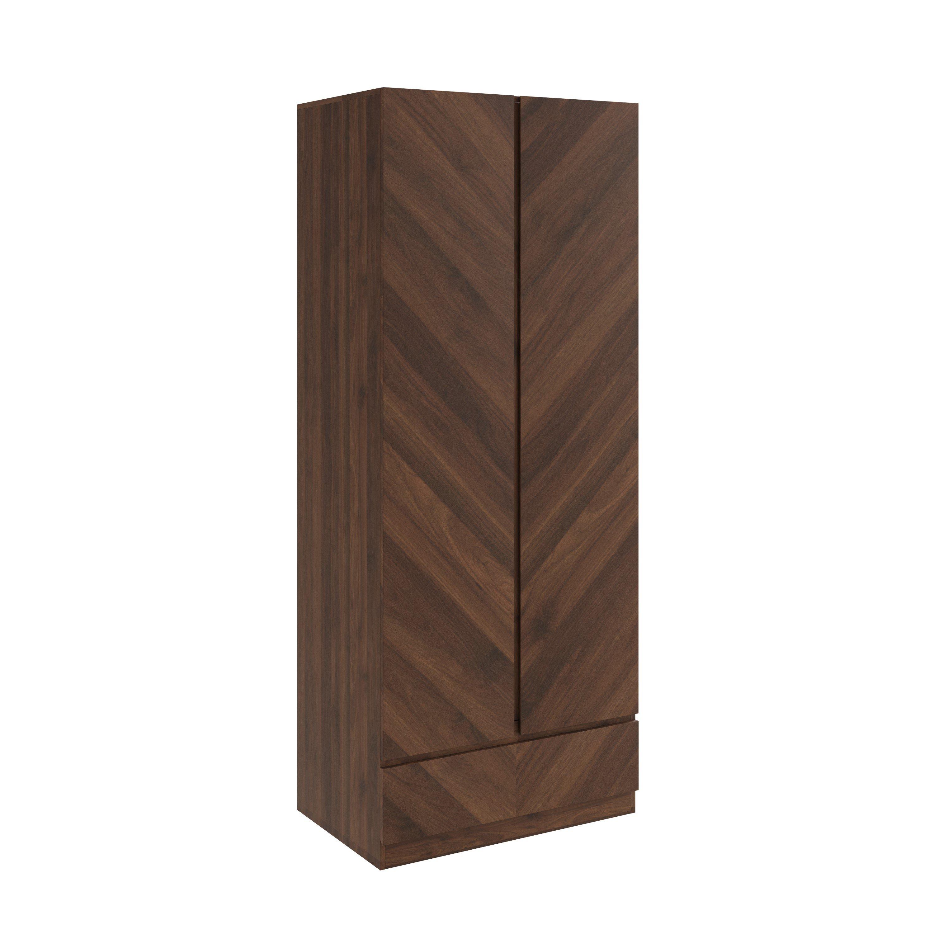Royal Walnut - GFW - GFW Catania 2 Door 1 Drawer Wardrobe - 4