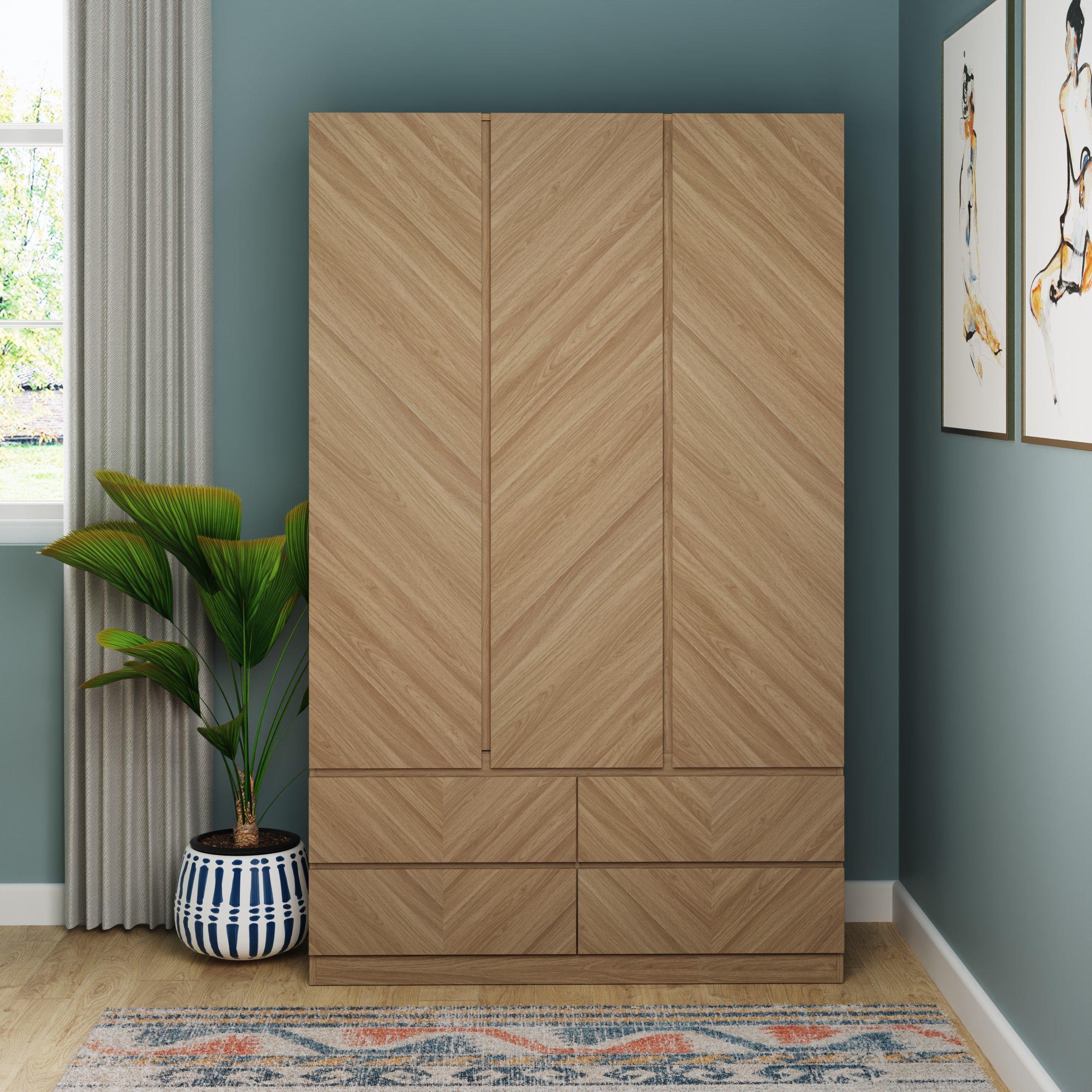 Gfw  Catania 3 Door 4 Drawer Wardrobe - Euro Oak