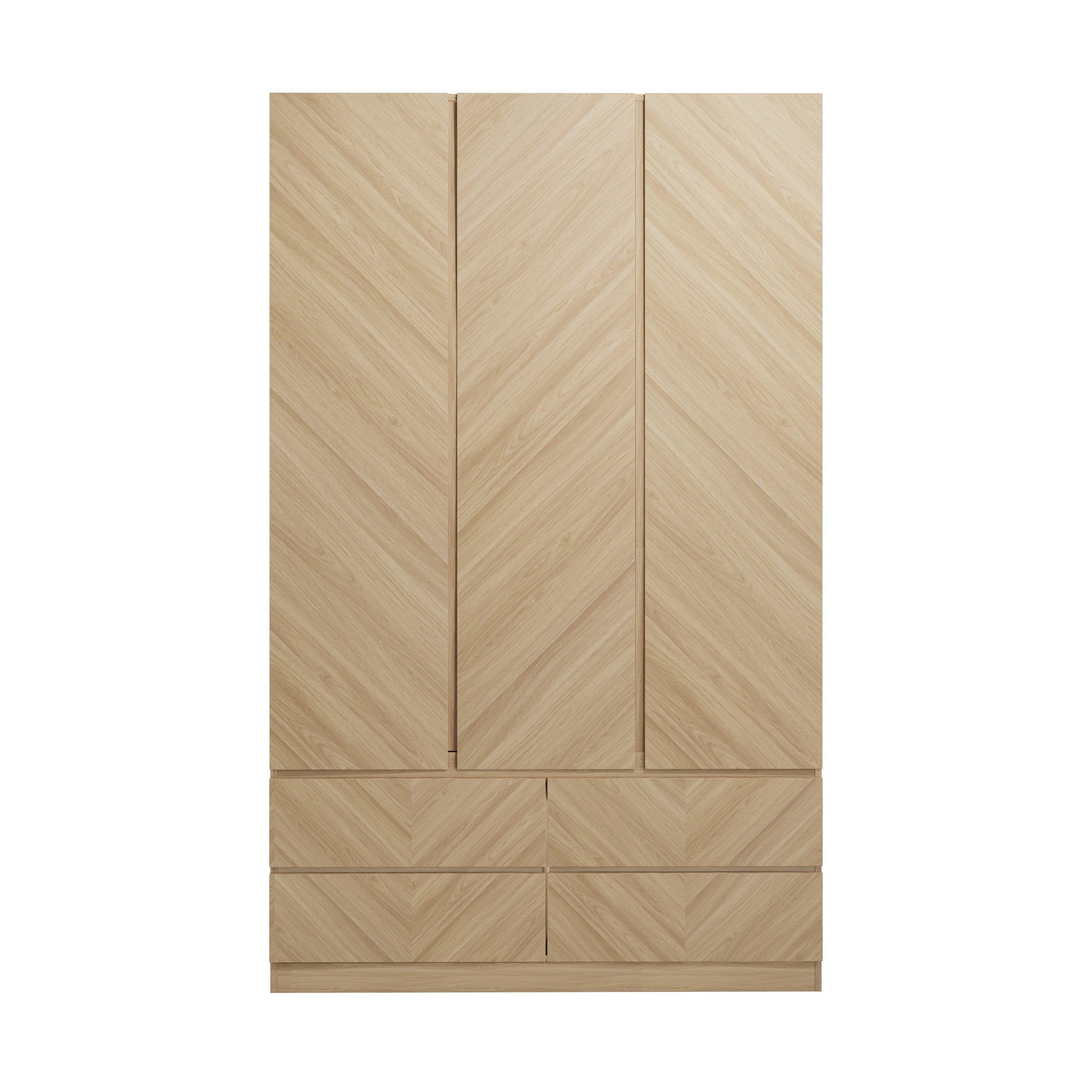 Euro Oak - GFW - GFW Catania 3 Door 4 Drawer Wardrobe - 2
