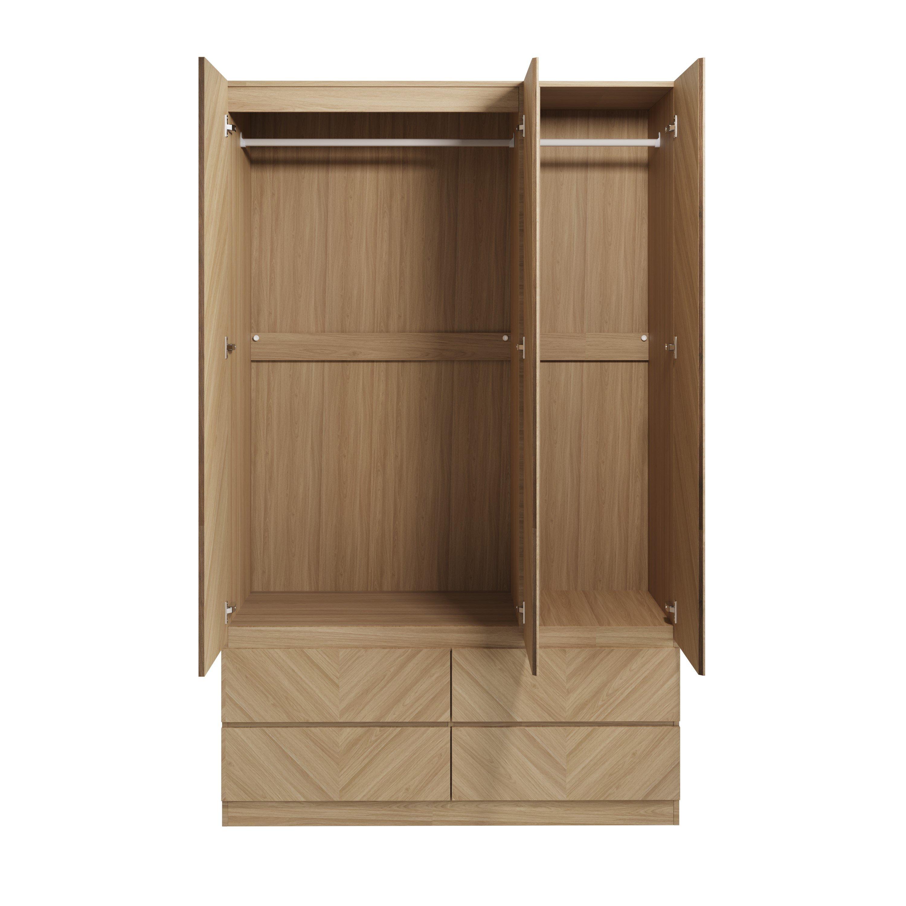 Euro Oak - GFW - GFW Catania 3 Door 4 Drawer Wardrobe - 3