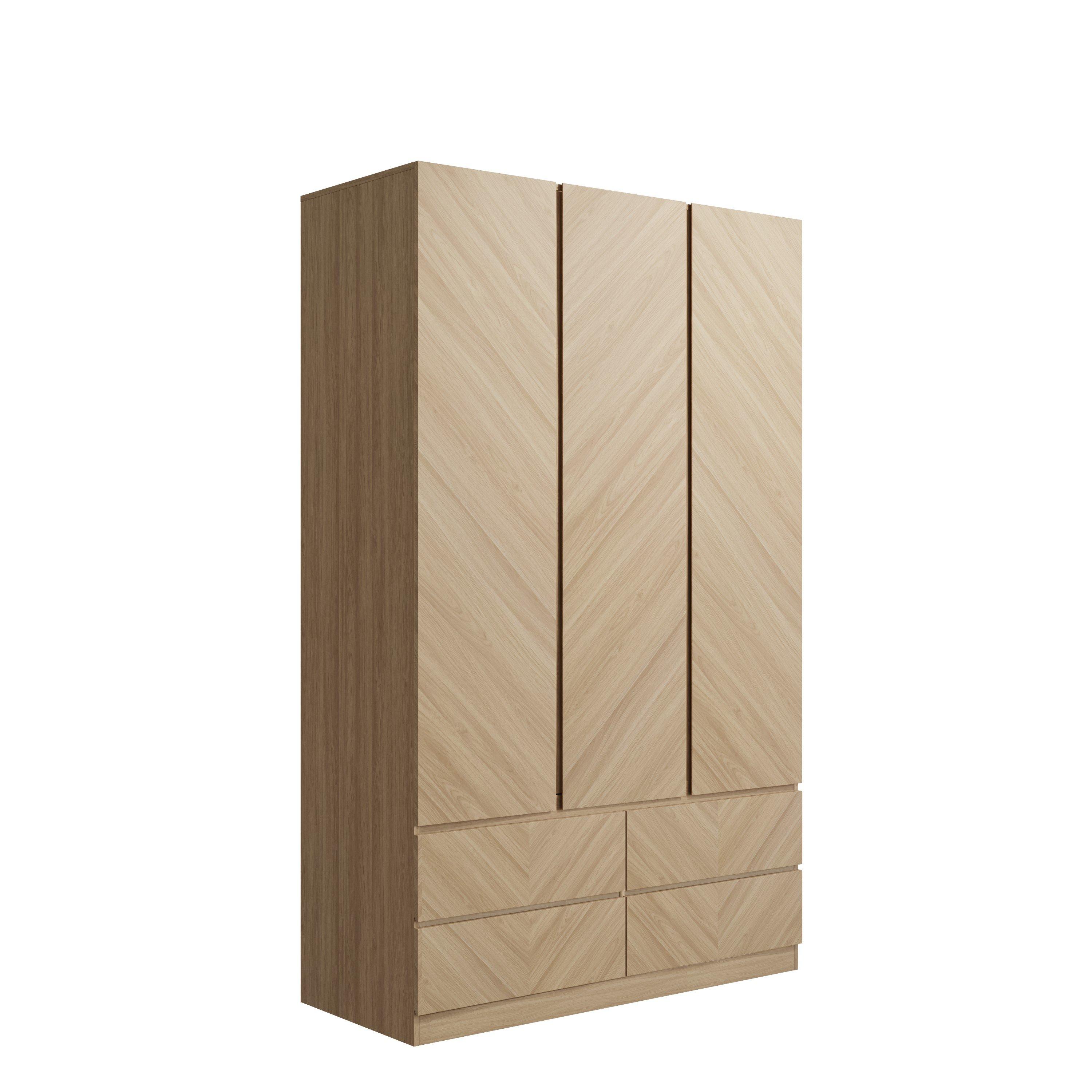 Euro Oak - GFW - GFW Catania 3 Door 4 Drawer Wardrobe - 4