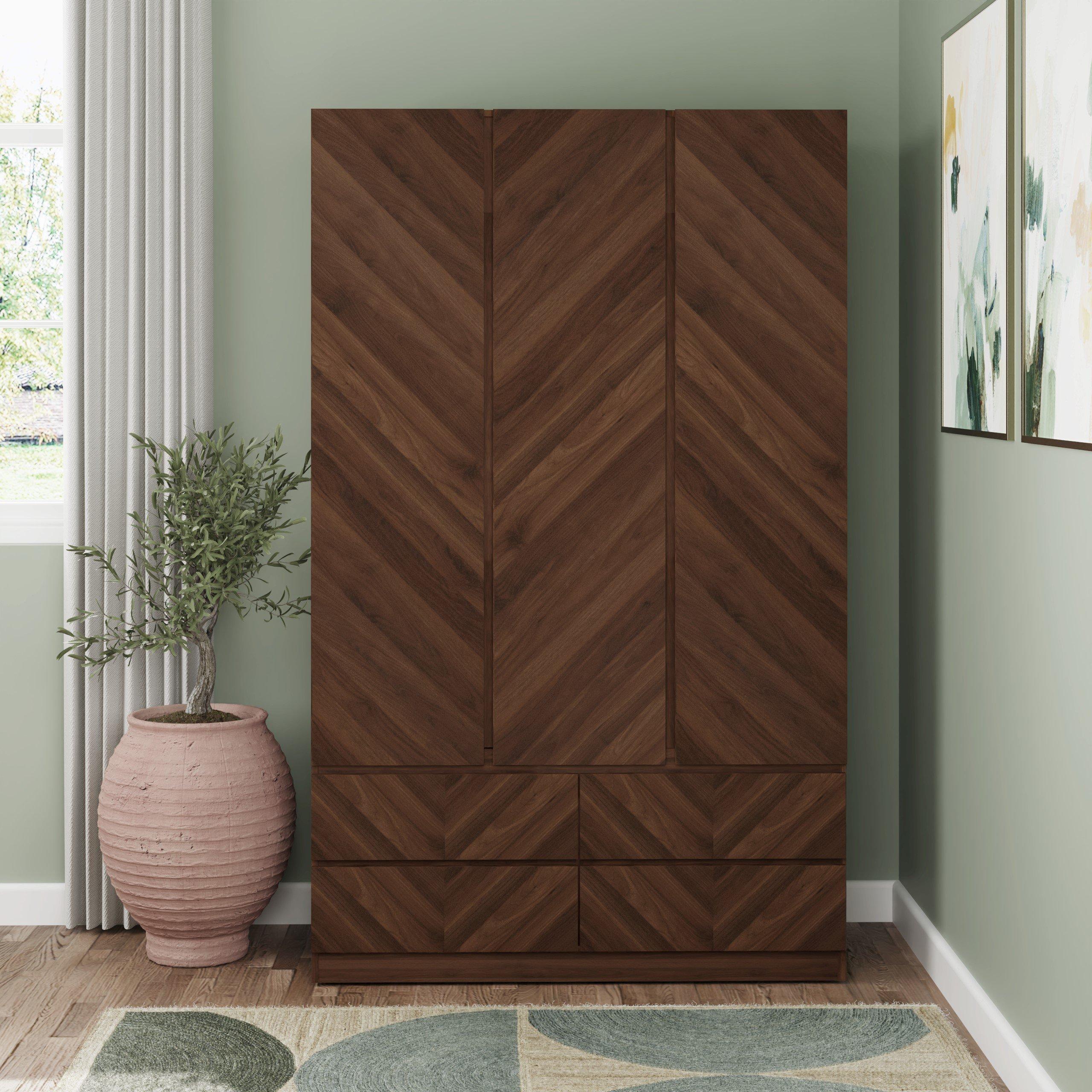 Gfw  Catania 3 Door 4 Drawer Wardrobe - Royal Walnut