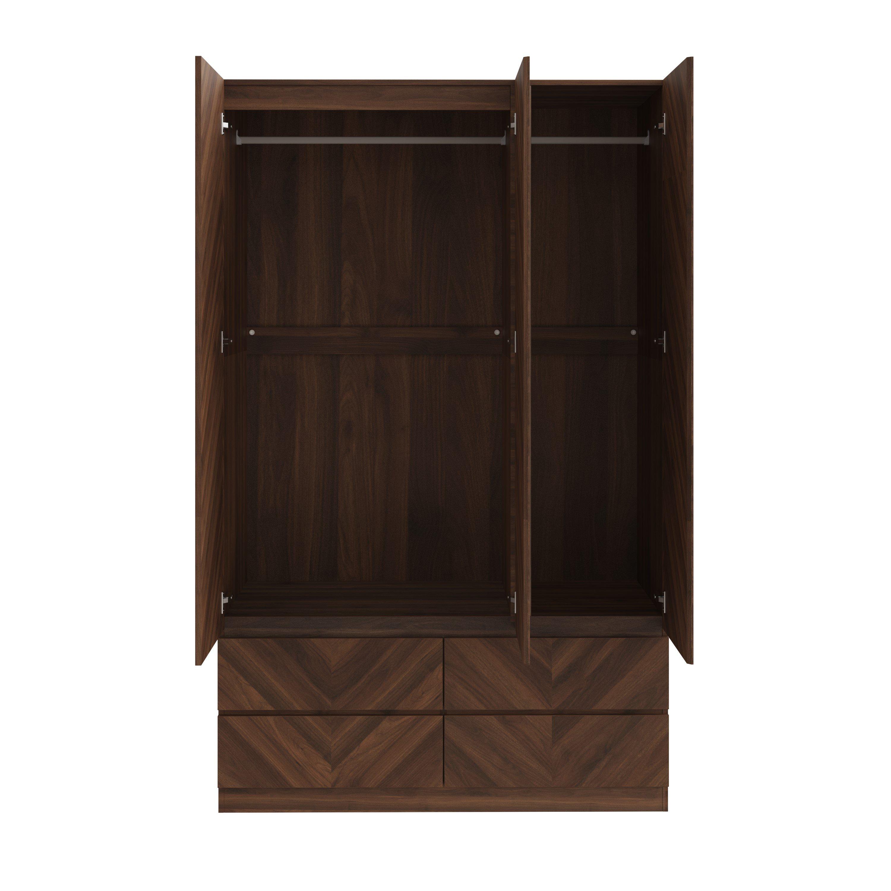 Royal Walnut - GFW - GFW Catania 3 Door 4 Drawer Wardrobe - 3