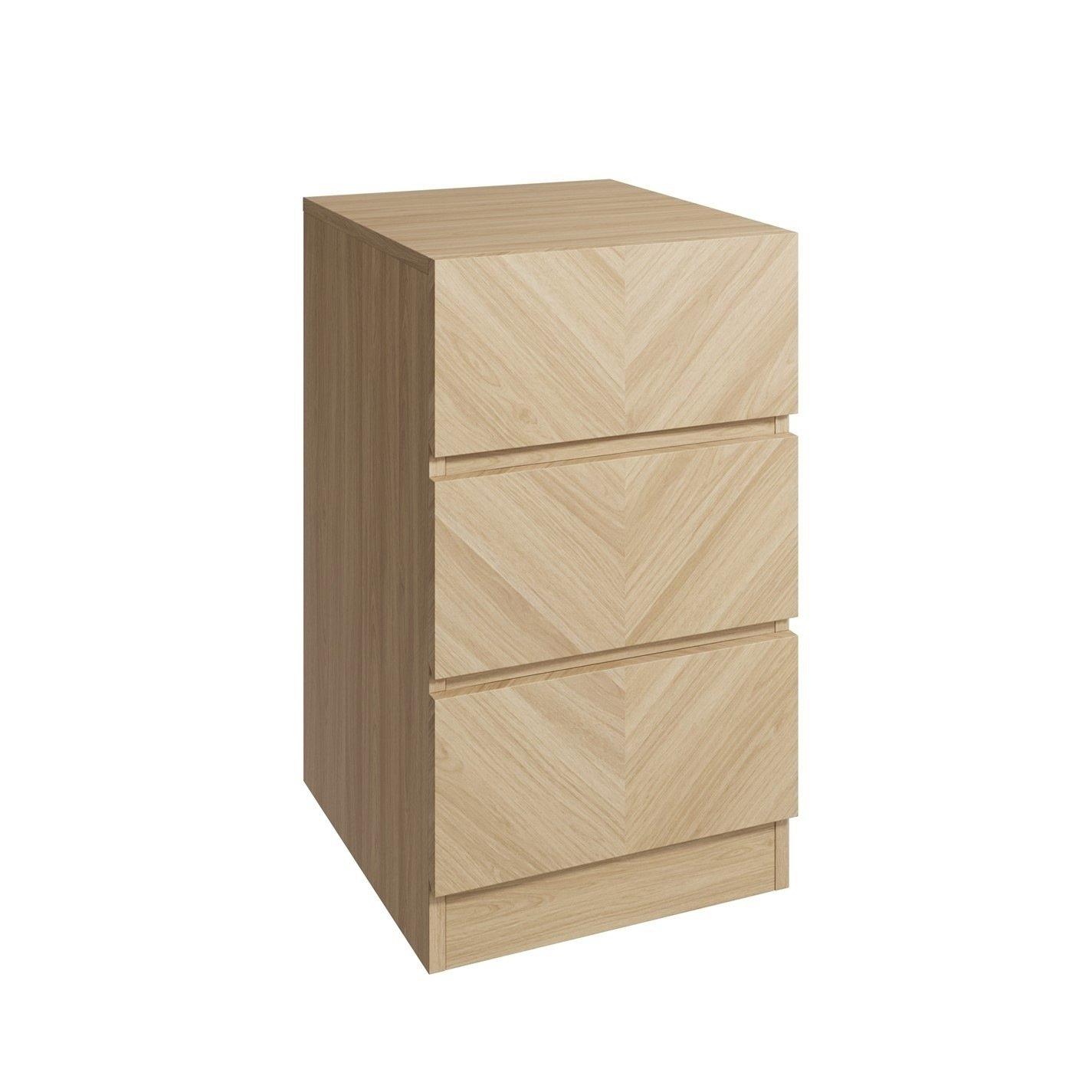 Euro Oak - GFW - GFW Catania Pair of 3 Drawer Bedside Tables - 3
