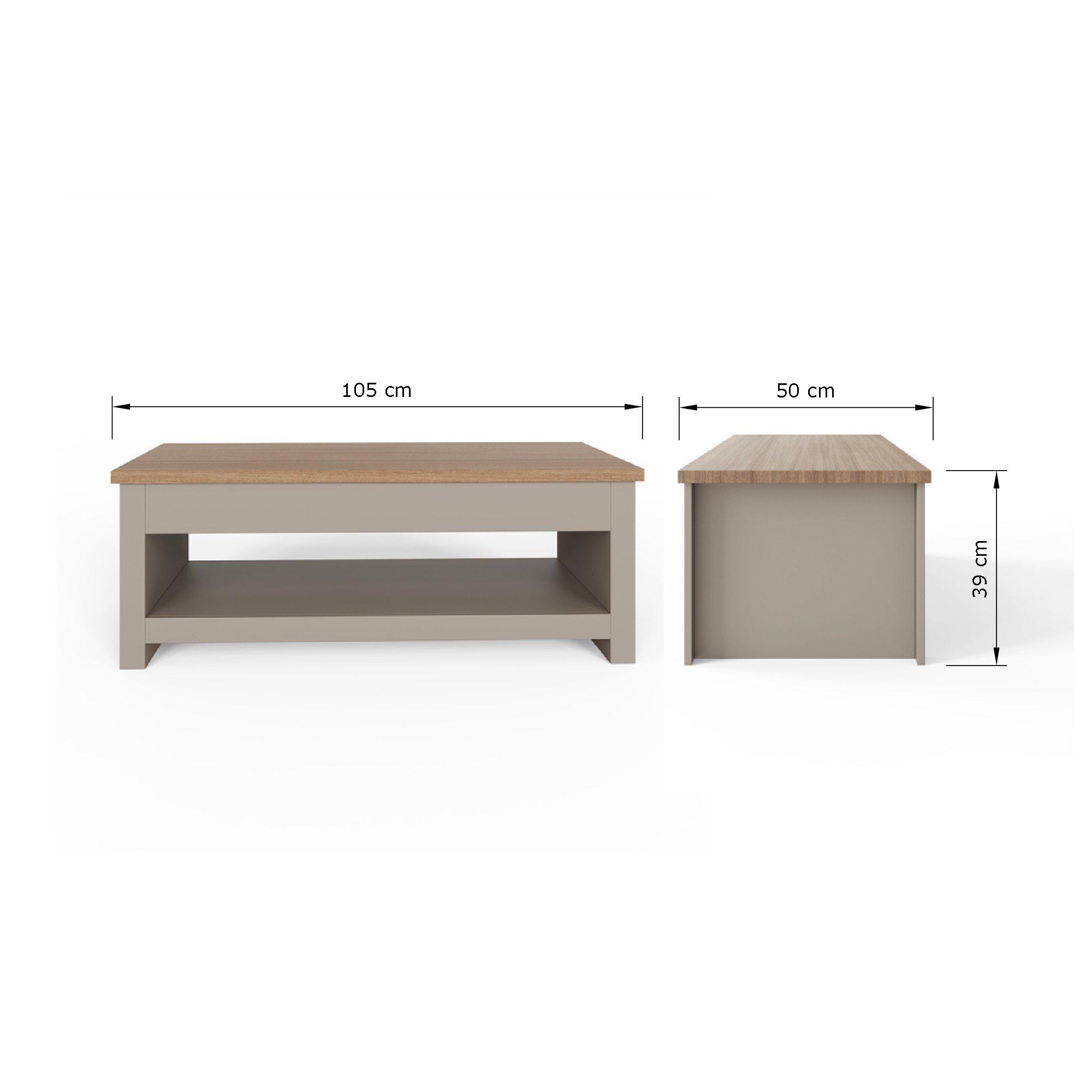 Grey - GFW - Lancaster Lift Up Coffee Table - 9