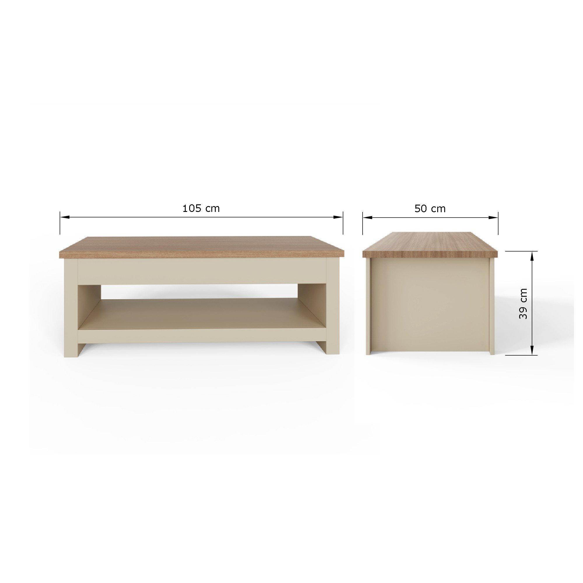 Cream - GFW - Lancaster Lift Up Coffee Table - 9