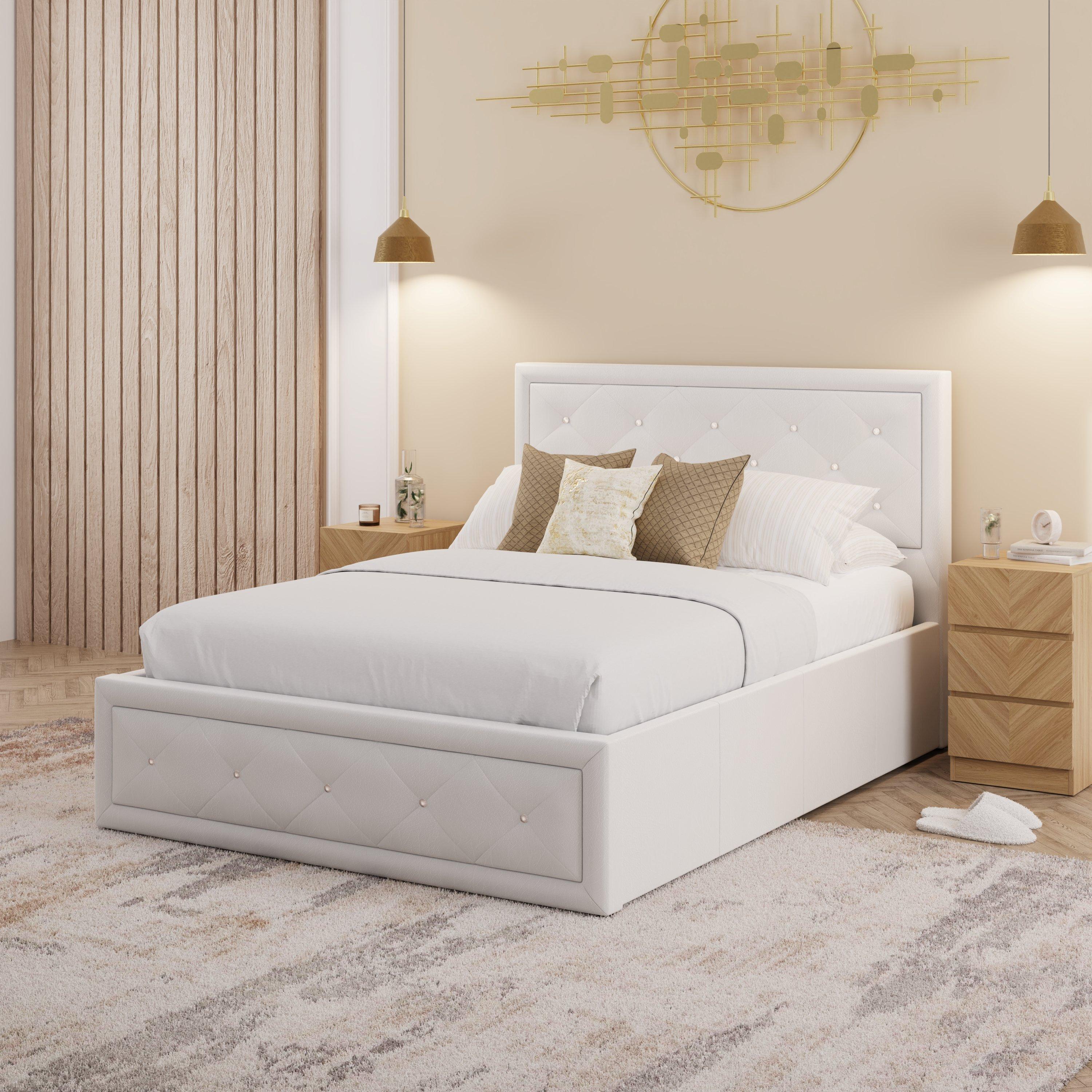 Gfw  Hollywood Ottoman Storage Bed 150Cm - White