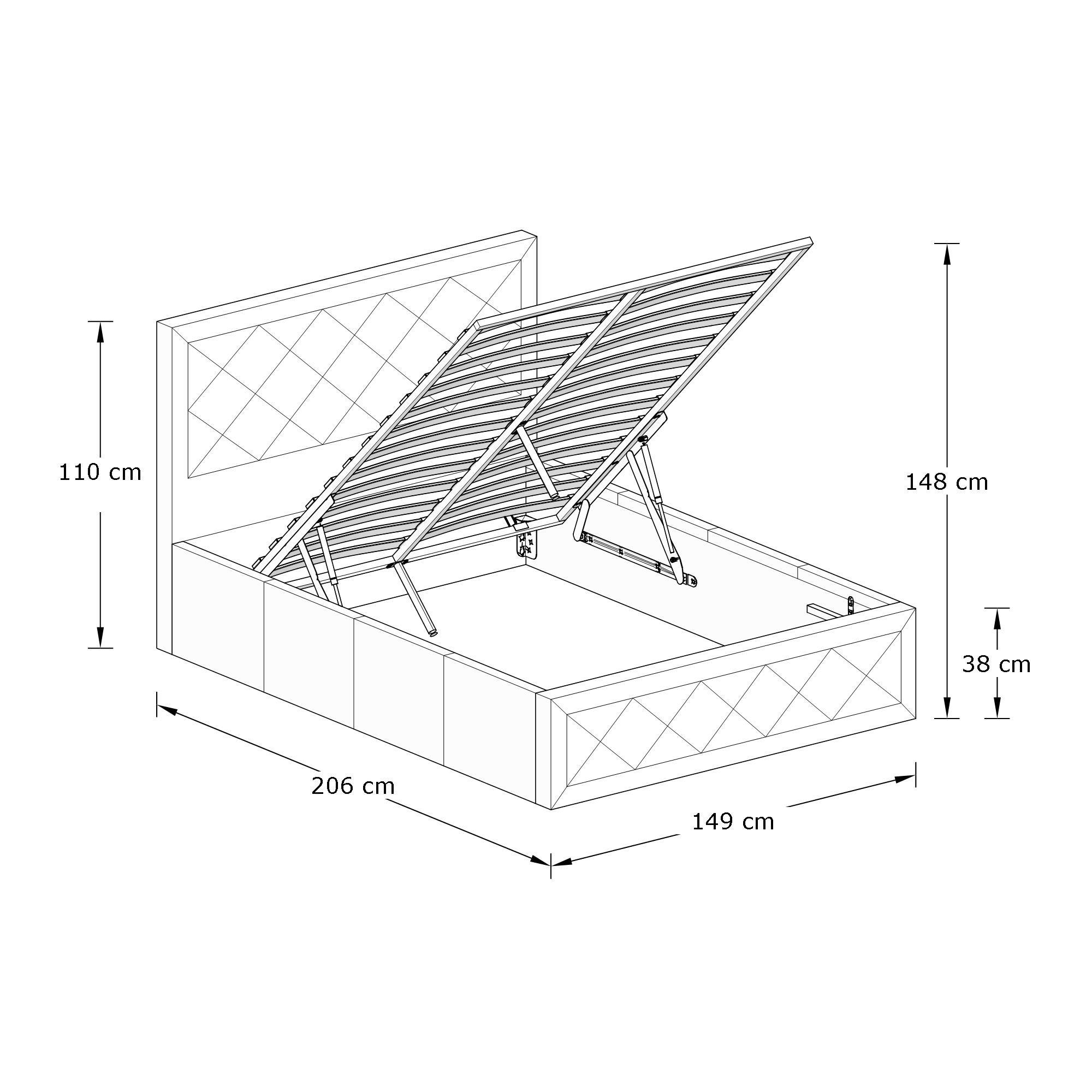 White - GFW - GFW Hollywood Ottoman Storage Bed 150cm - 9