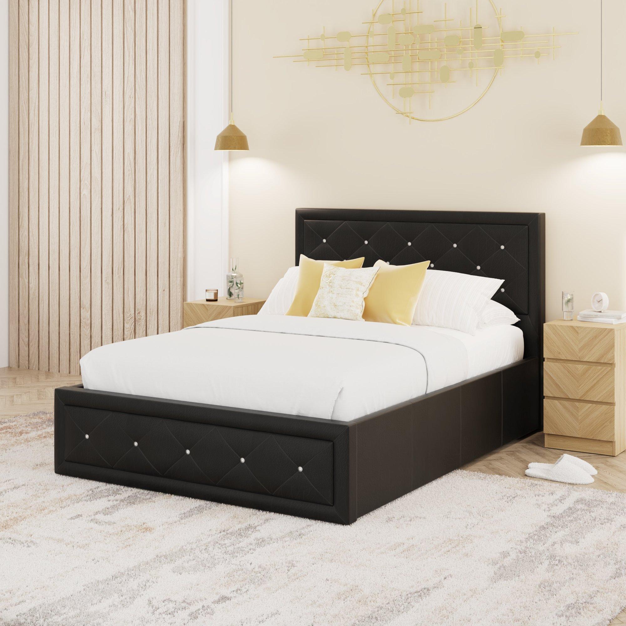 Gfw  Hollywood Ottoman Storage Bed 150Cm - Black
